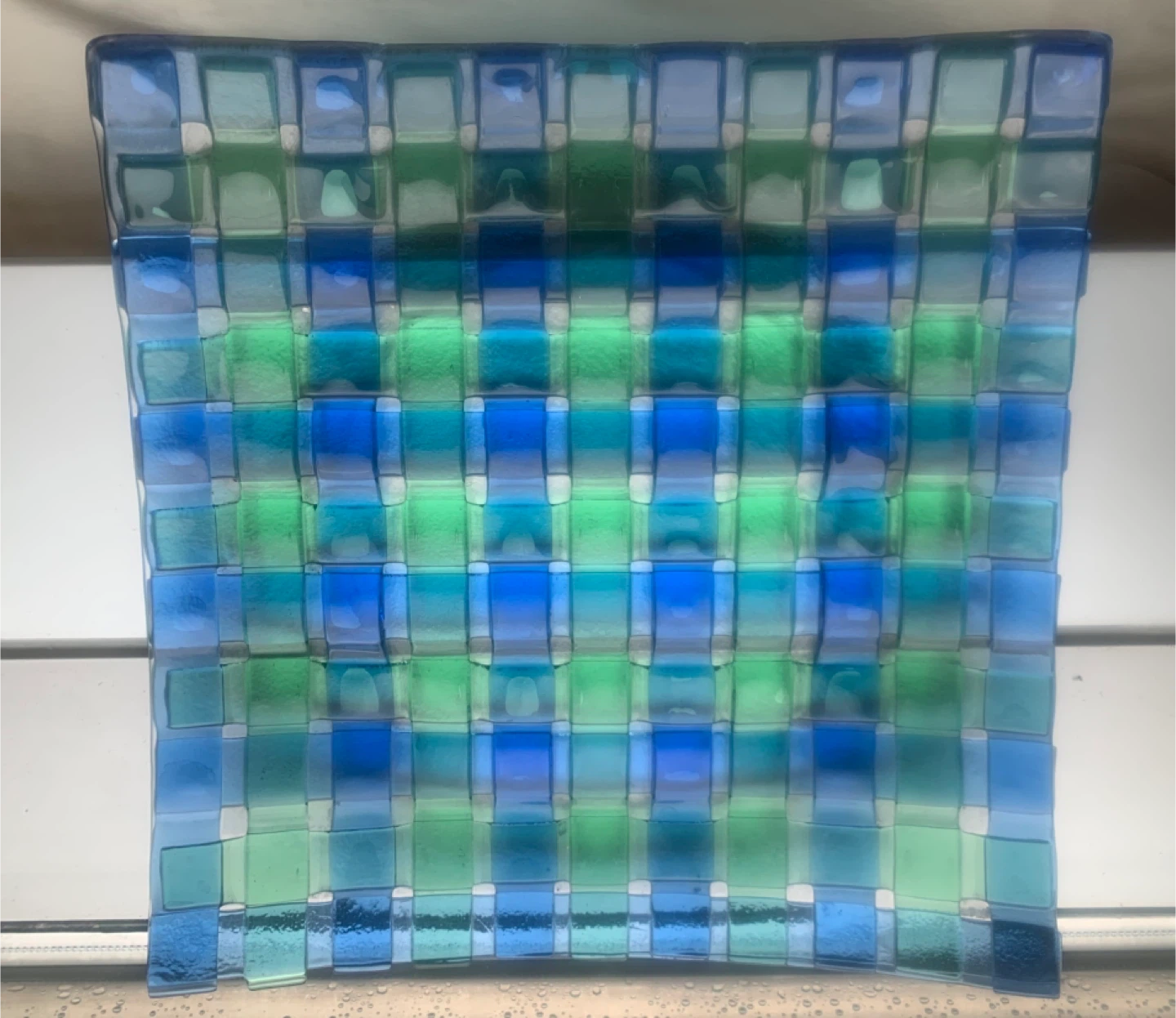 Blue Green Woven Glass Decorative Platter - photo 4