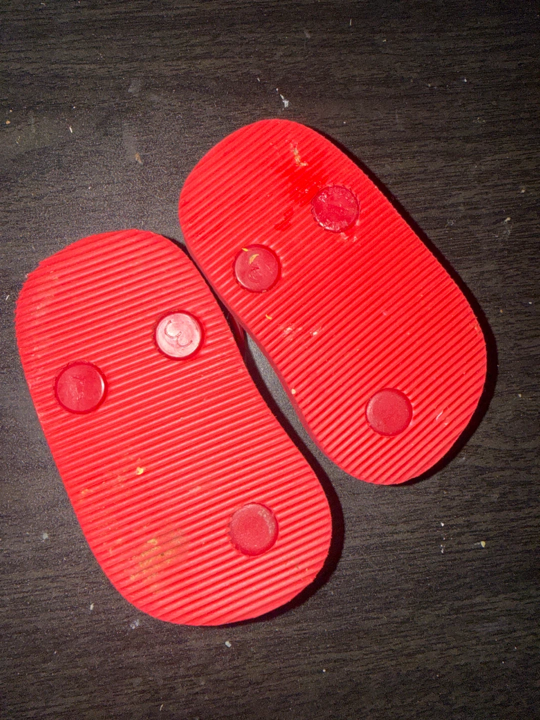 Old Navy Red Flip Flops with Maple Leaf Design - Toddler Size