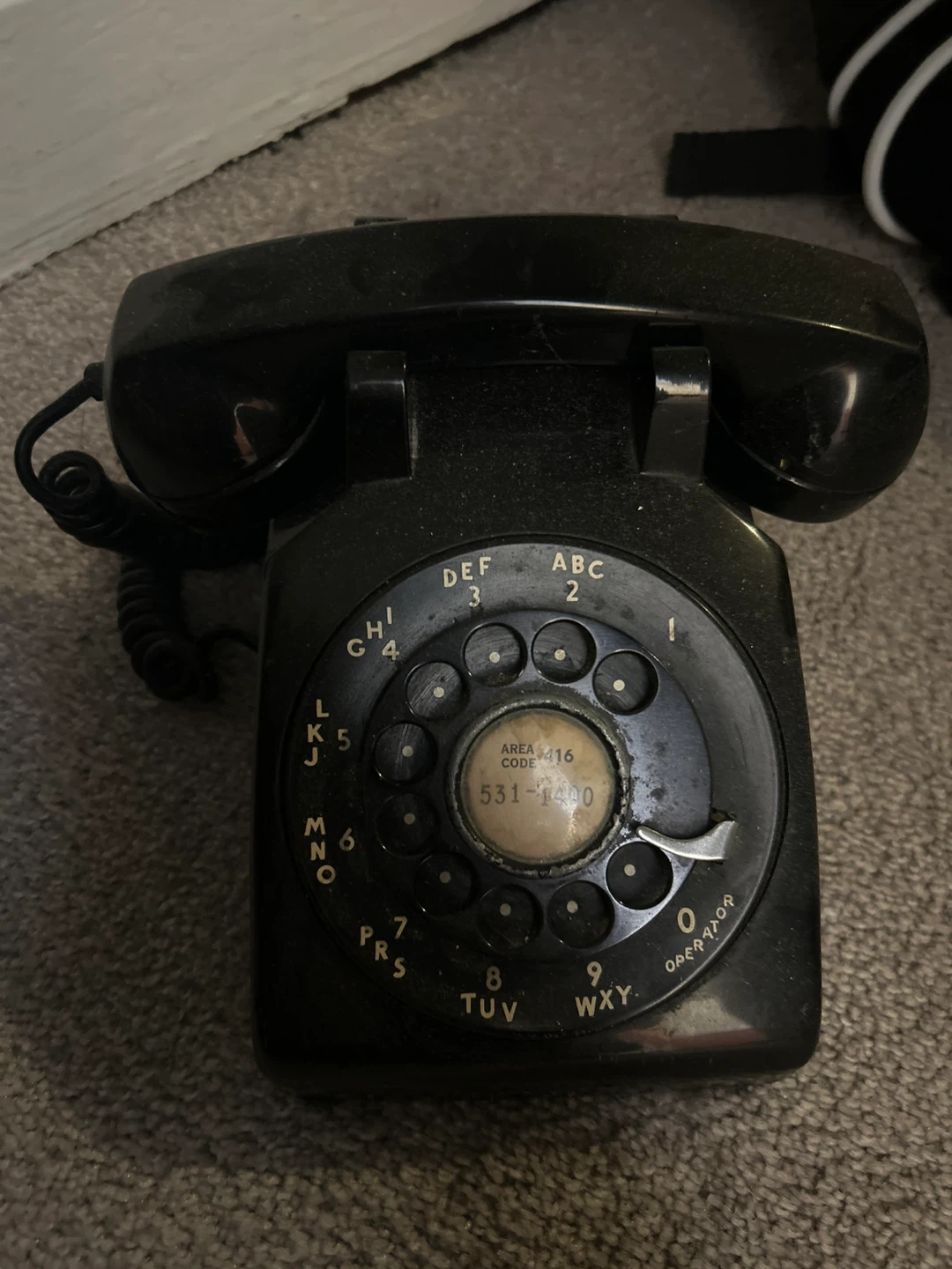 Black Rotary Dial Telephone