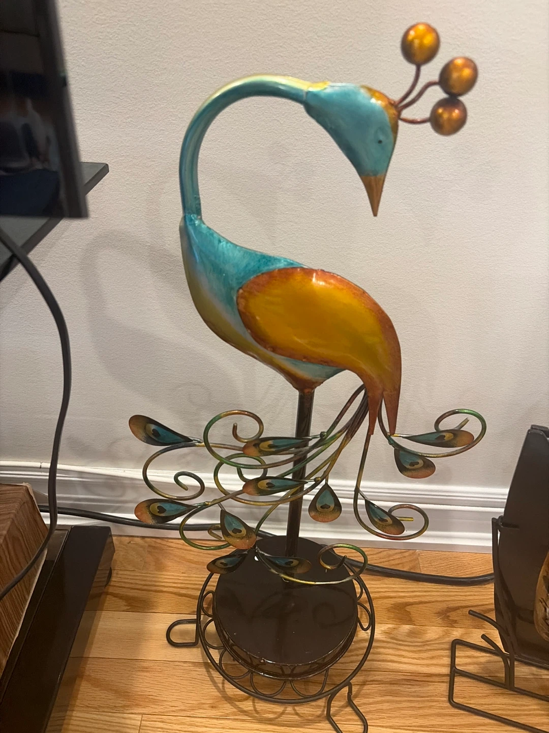Decorative Metal Peacock Figurine