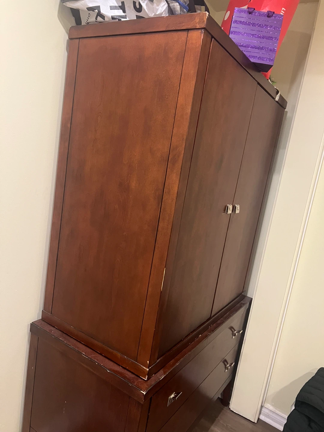 Wooden Armoire with Drawers - photo 3