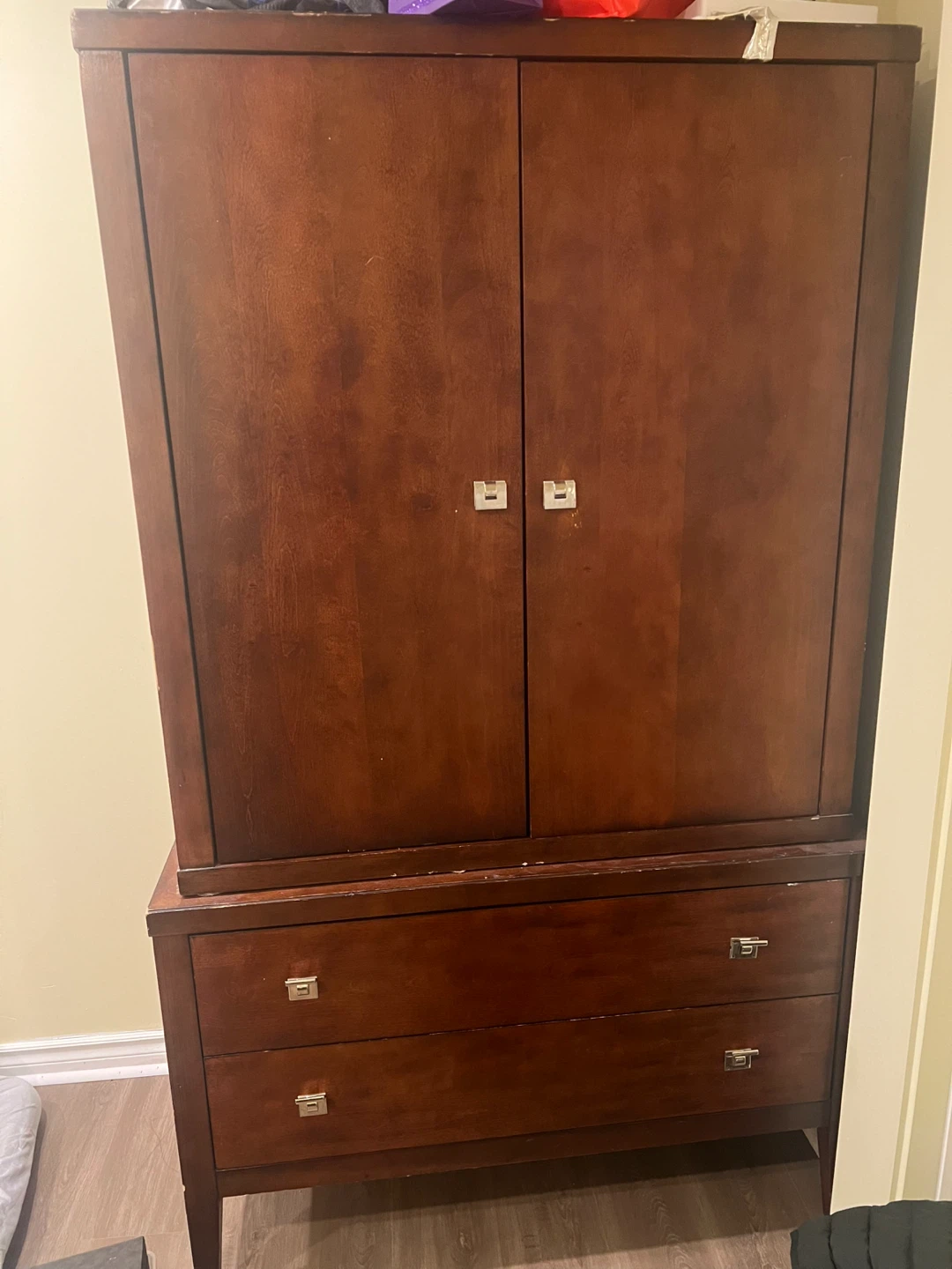 Wooden Armoire with Drawers