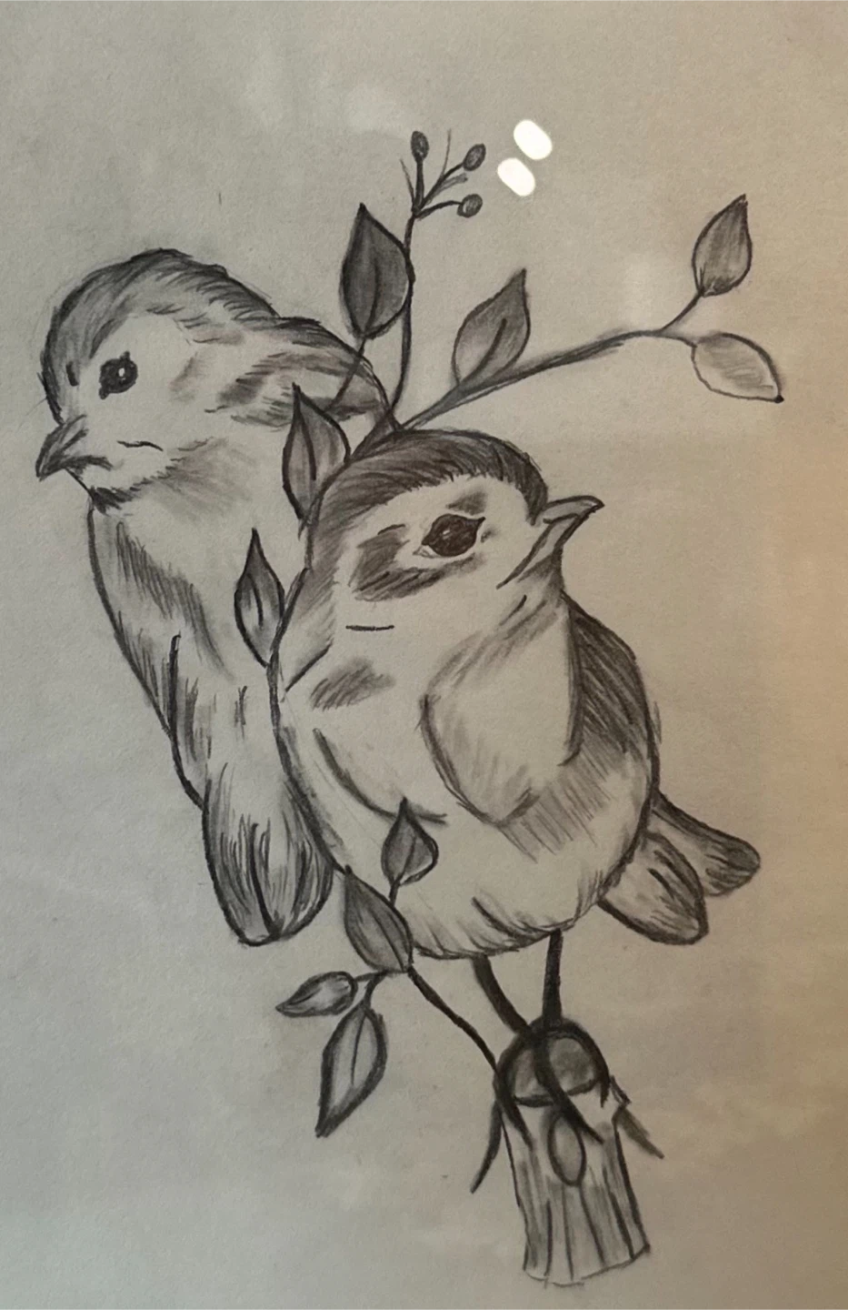 Framed original artwork of two birds - photo 2