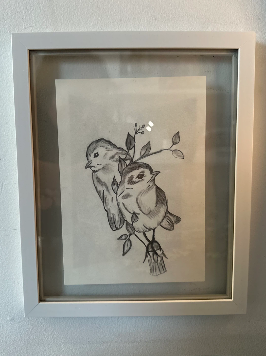 Framed original artwork of two birds - photo 3