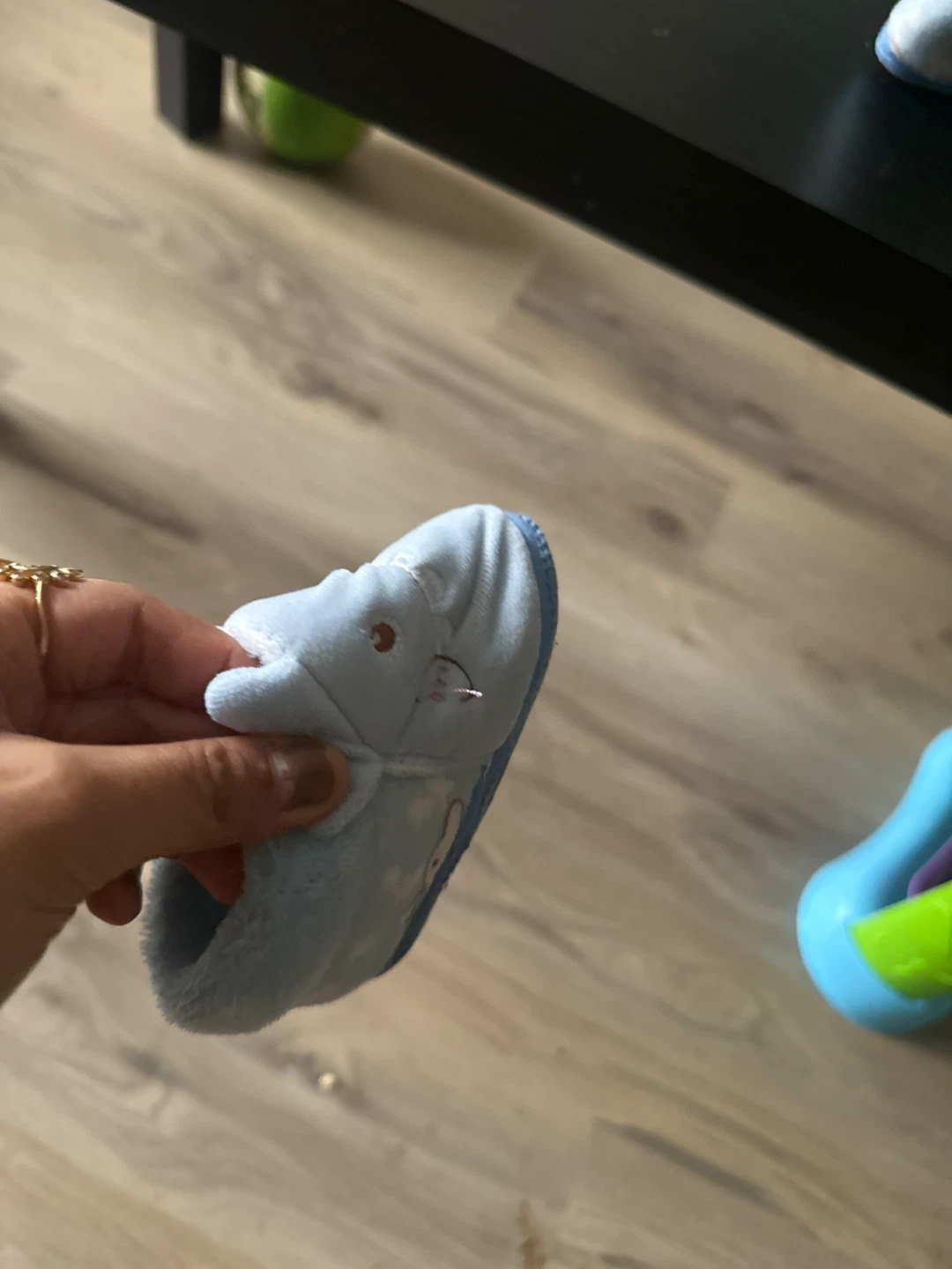 Light Blue Whale Baby Slippers - photo 2