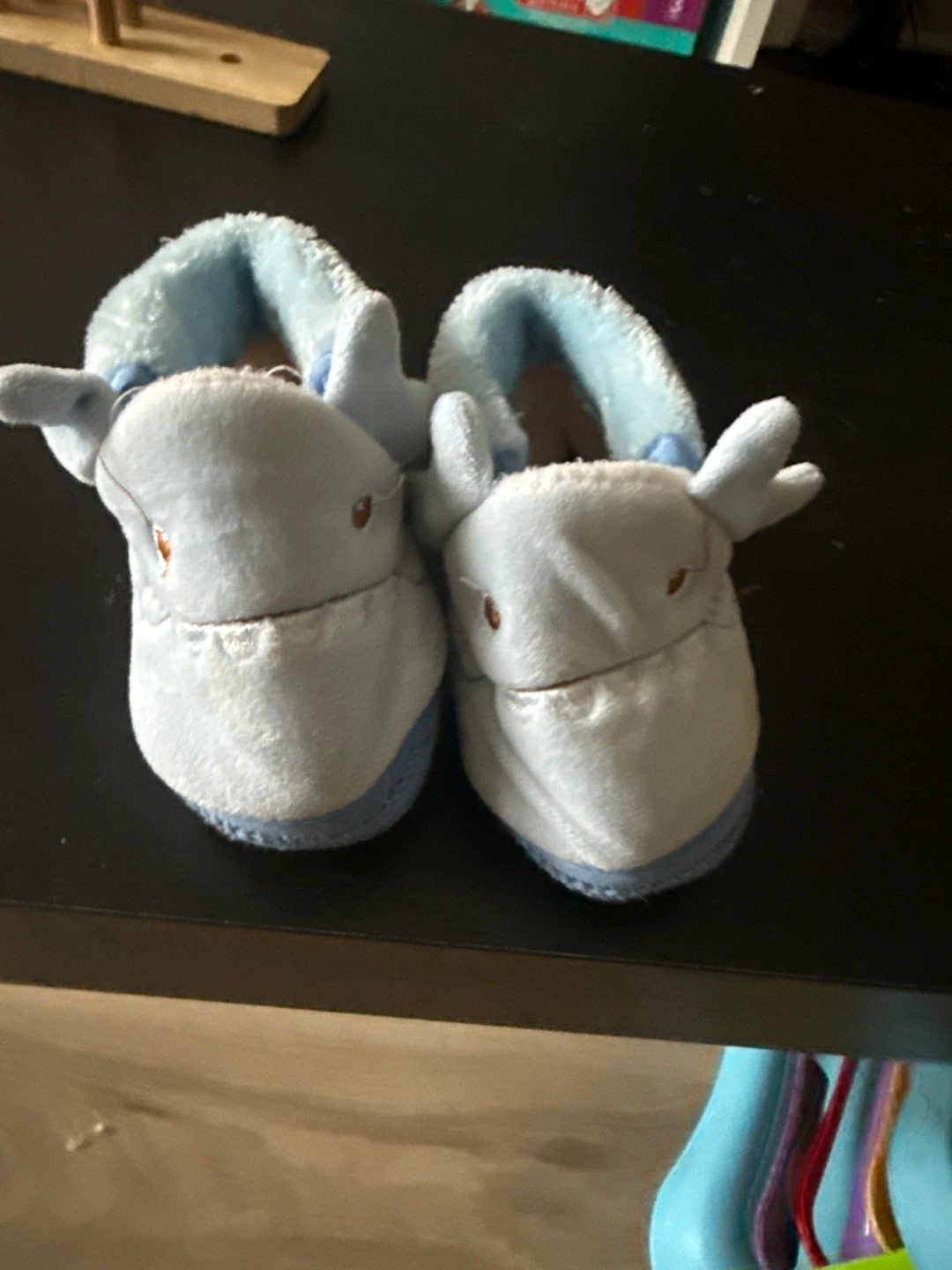 Light Blue Whale Baby Slippers - photo 3