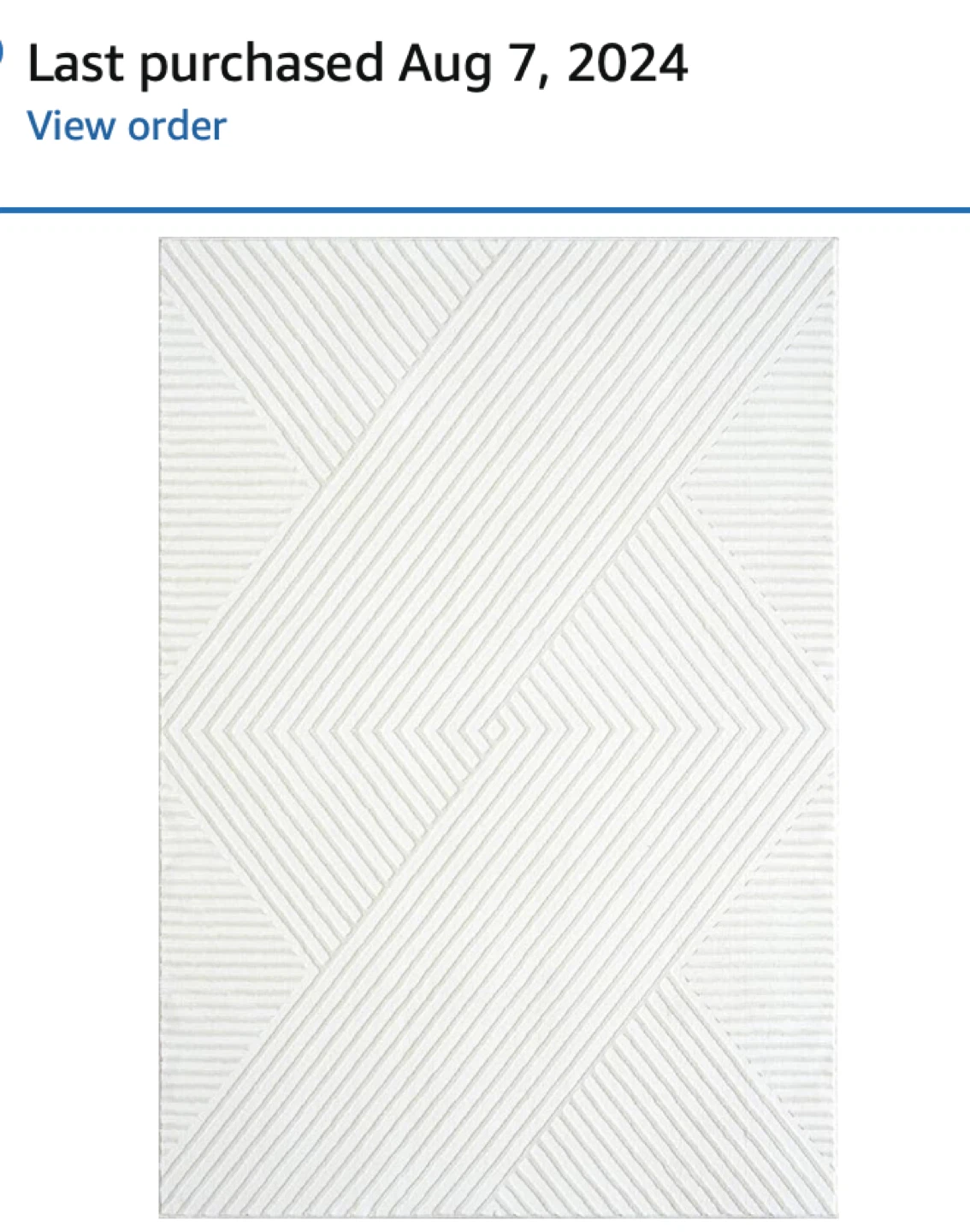 White Geometric Pattern Area Rug