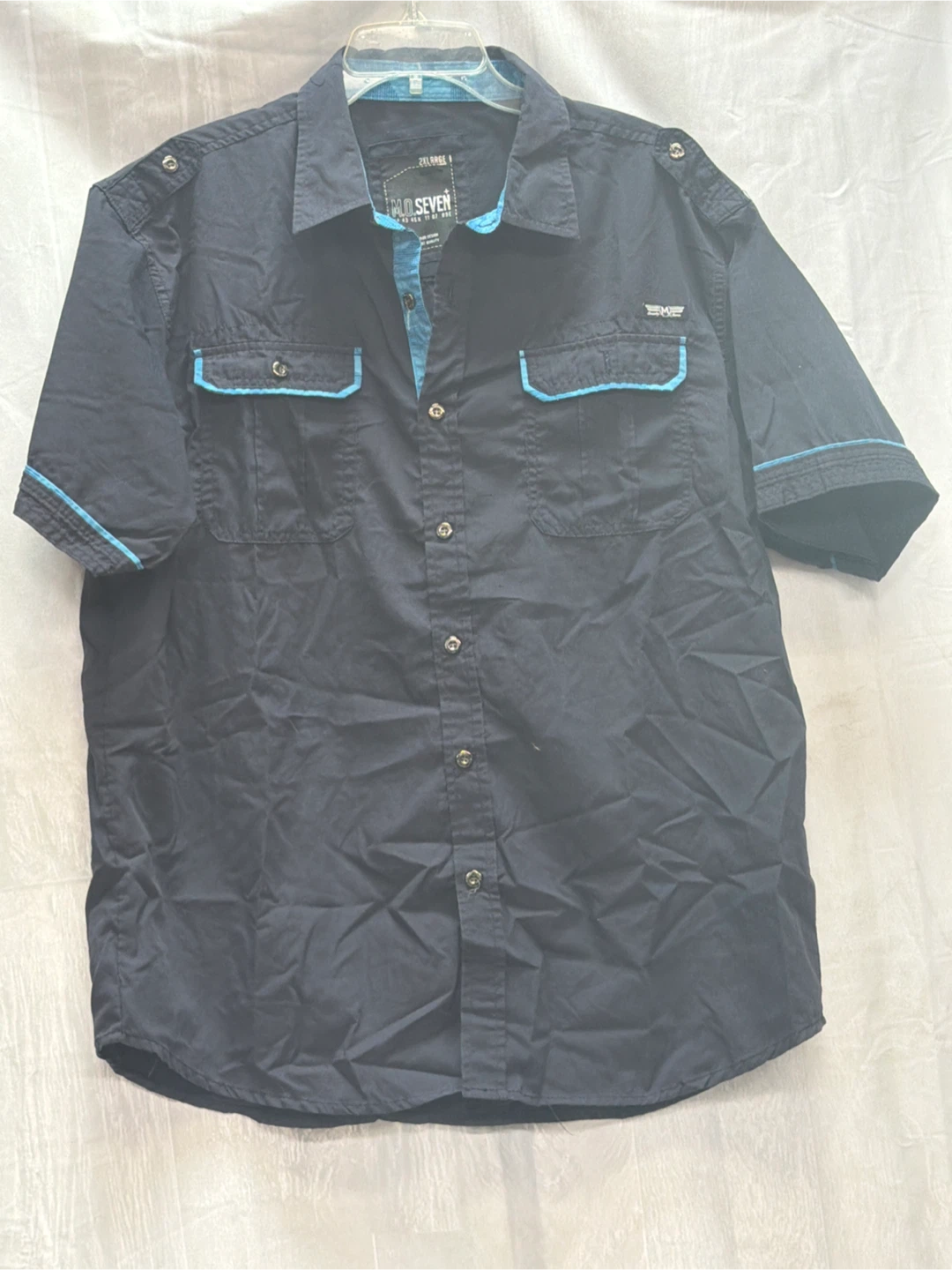 M.O. SEVEN Short Sleeve Button-Up Shirt - 2XL