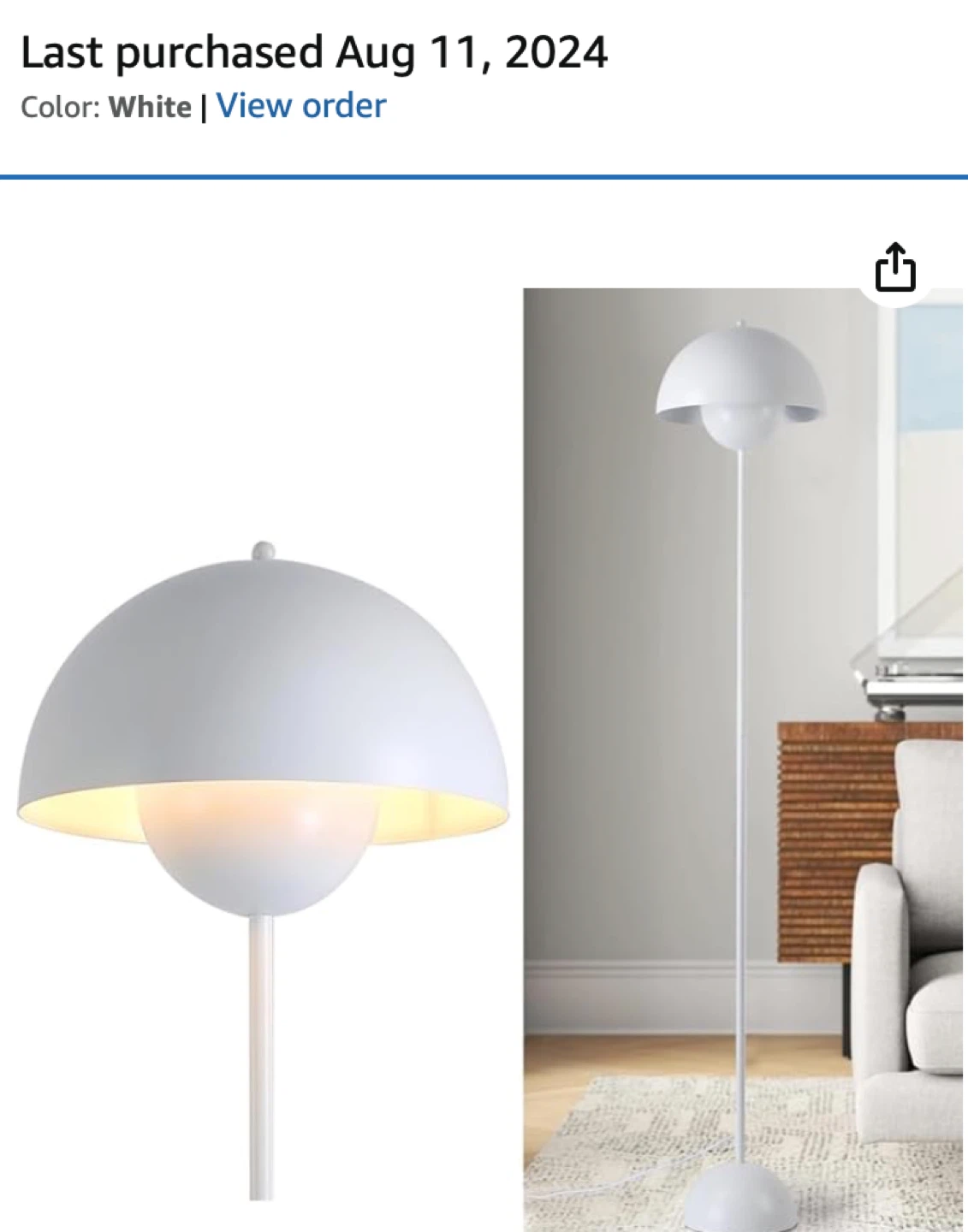 White Mushroom Floor Lamp