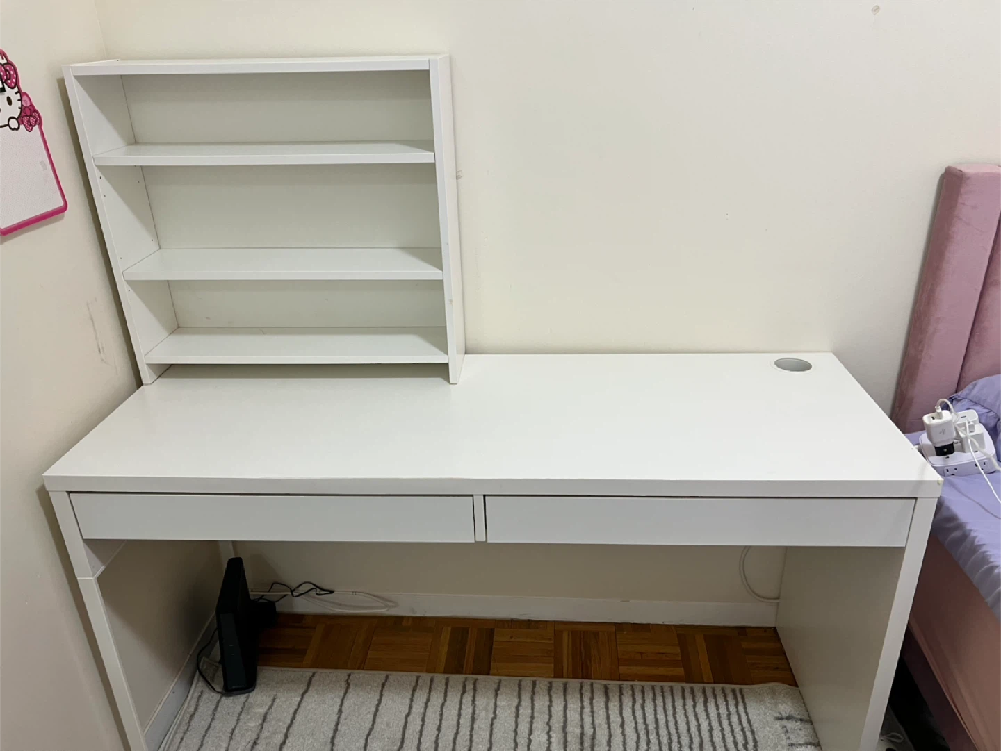IKEA White Desk with Hutch - photo 3