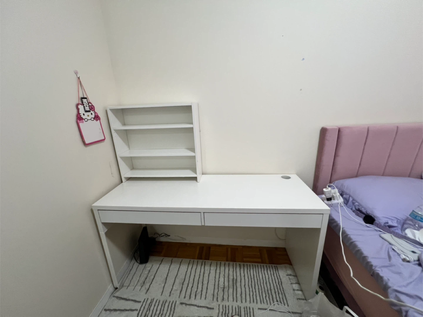 IKEA White Desk with Hutch