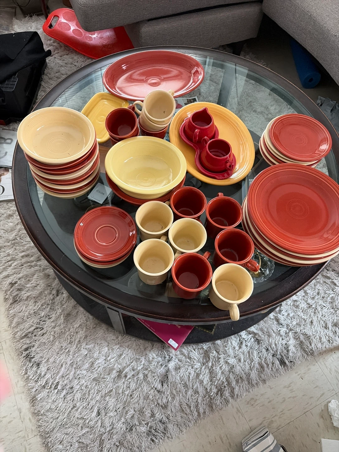 Fiesta Ware Dinnerware Set - Red and Yellow