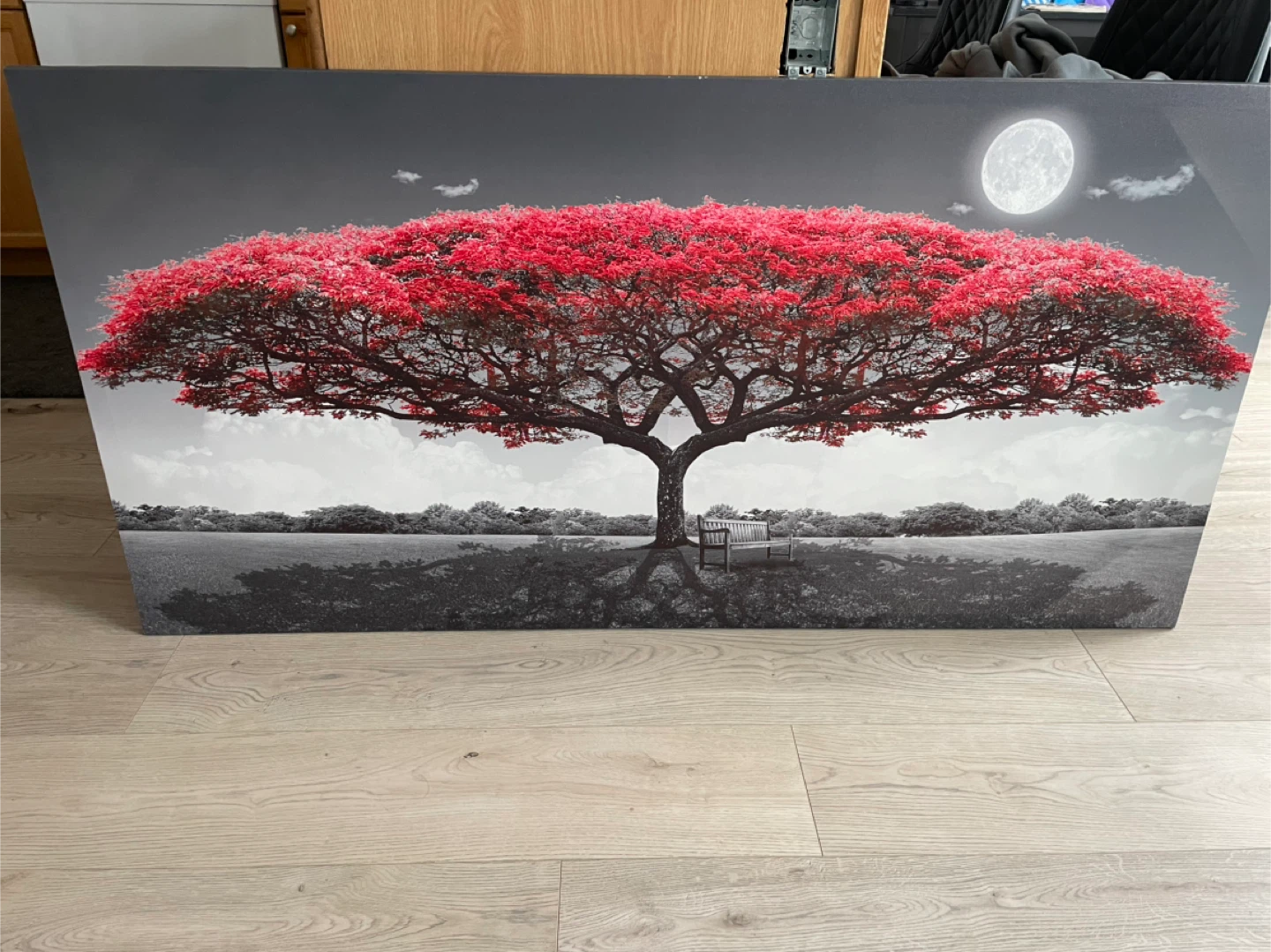 Wall Art Print: Red Tree under the Moon