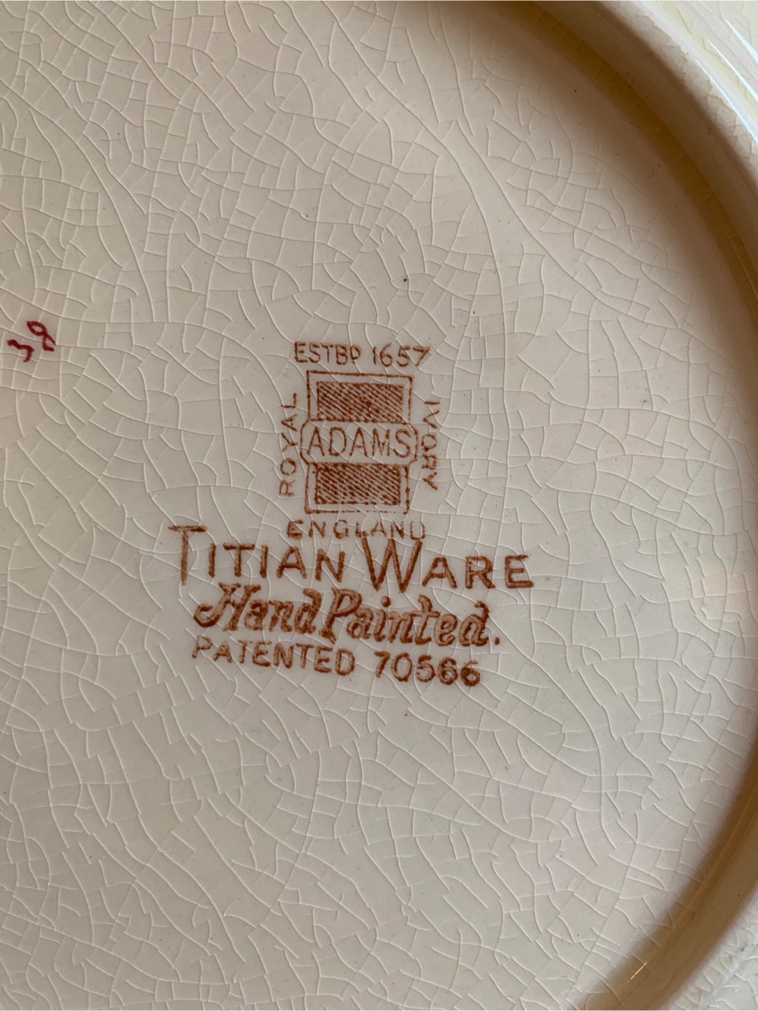 Adams Titian Ware Hand Painted Floral Plate - photo 5