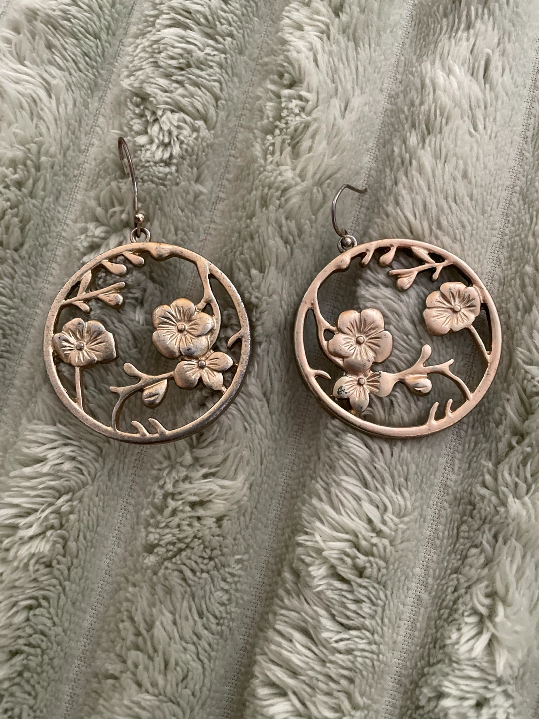 Round Floral Hoop Earrings