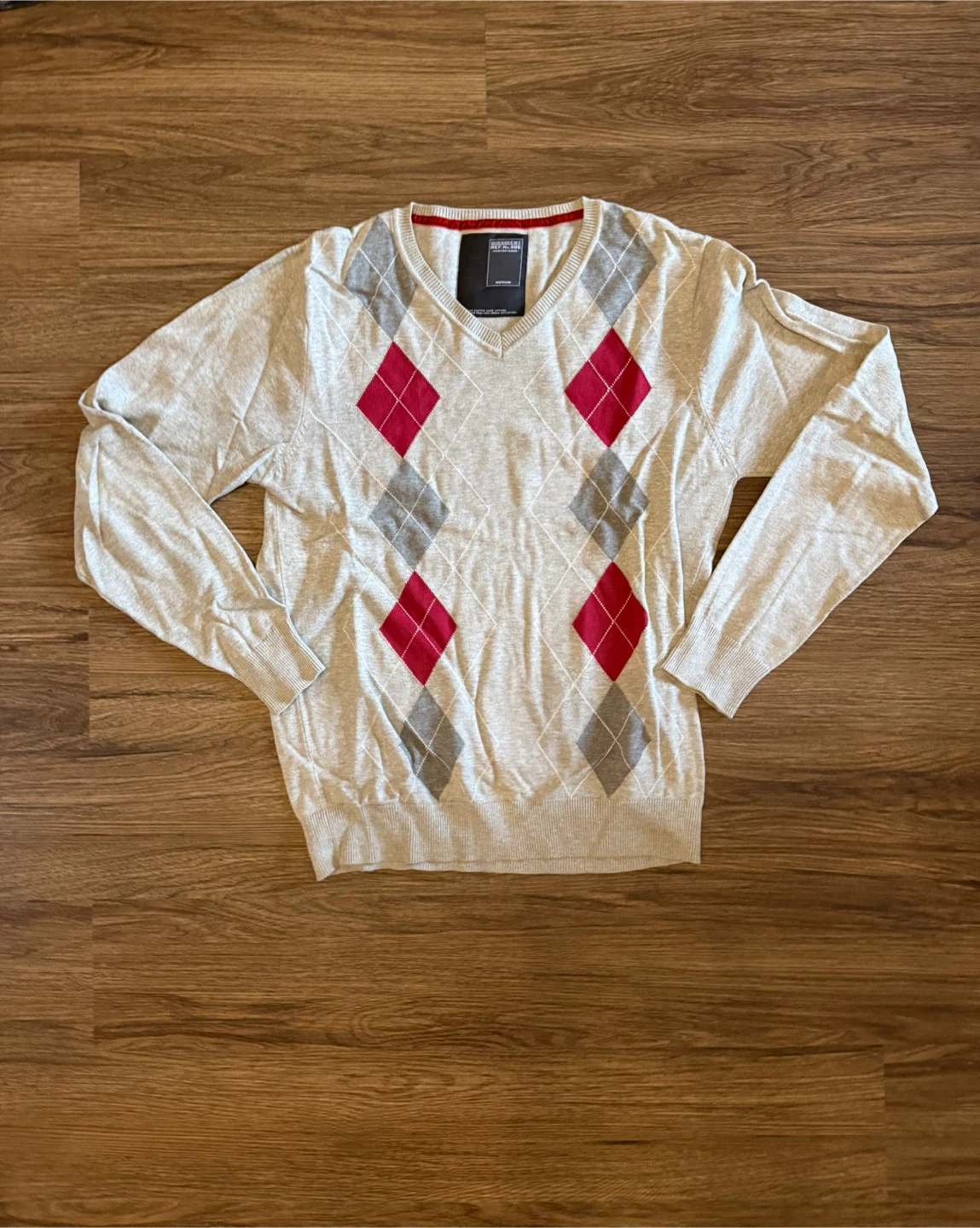 DISSIDENT Argyle V-Neck Sweater - Medium - photo 2