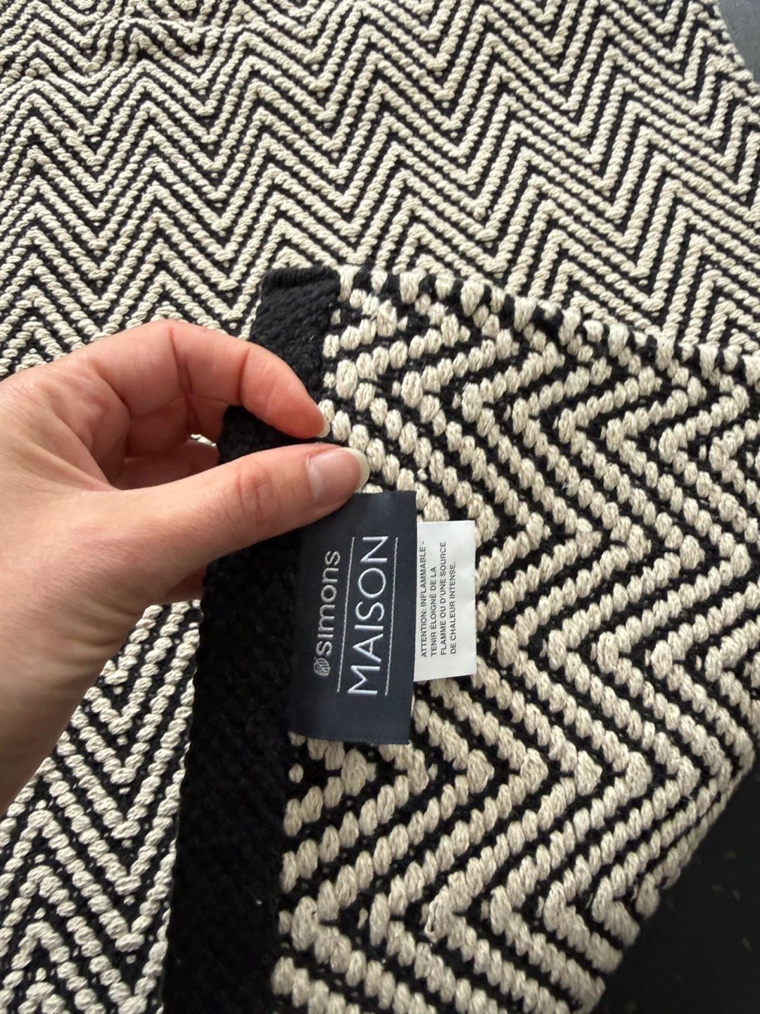 Black and Beige 100% Cotton Rug - photo 2