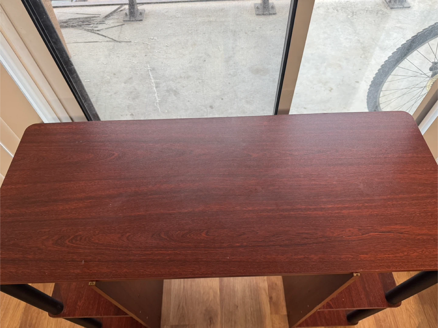 Dark Wood Computer Desk with Shelves - photo 3