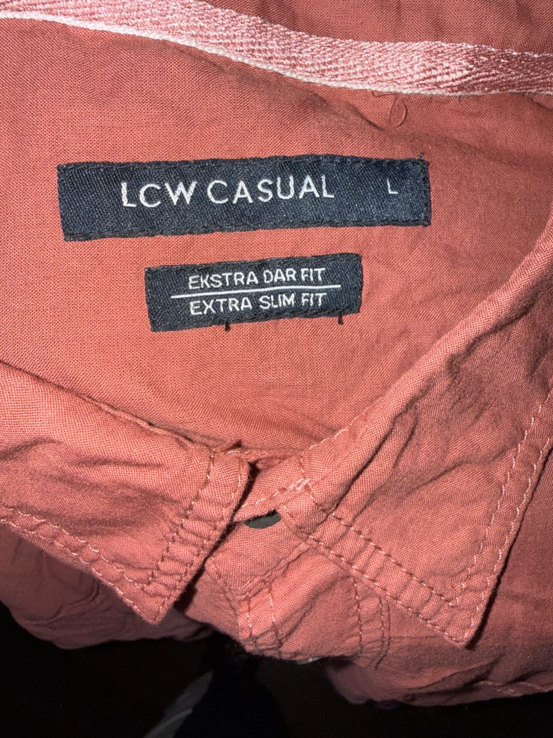LCW Casual Men's Pink Extra Slim Fit Button-Up Shirt - Size L - photo 3