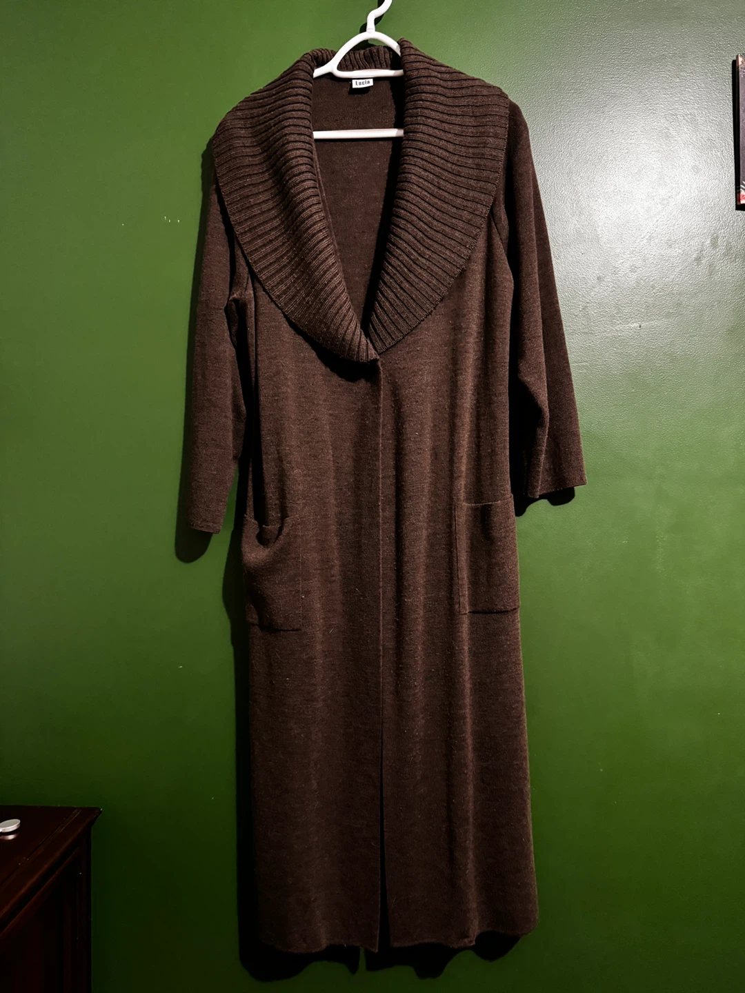 Brown Wool Blend Knit Cardigan - L/XL - photo 2