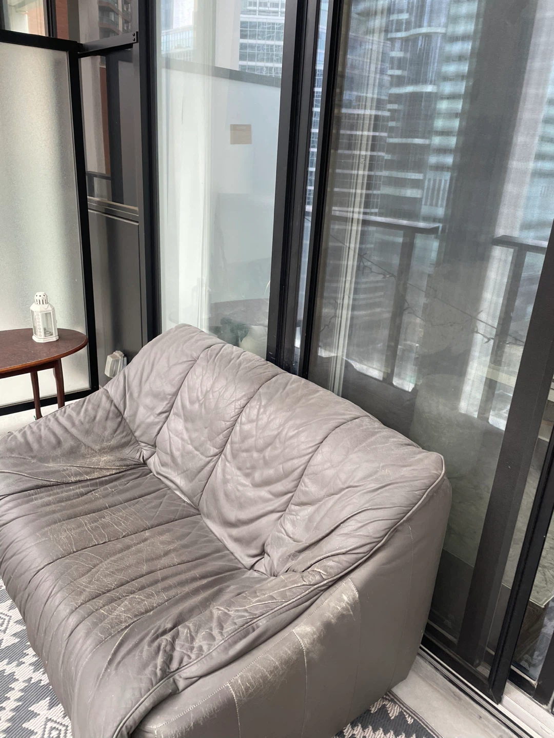 Grey Leather Couch