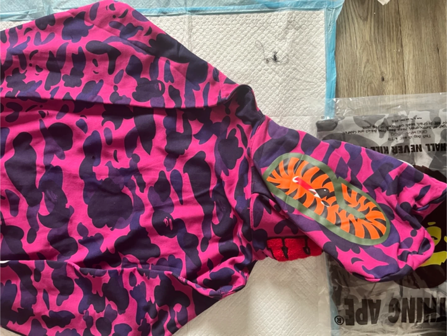 BAPE Shark Full Zip Hoodie Pink Camo - photo 3