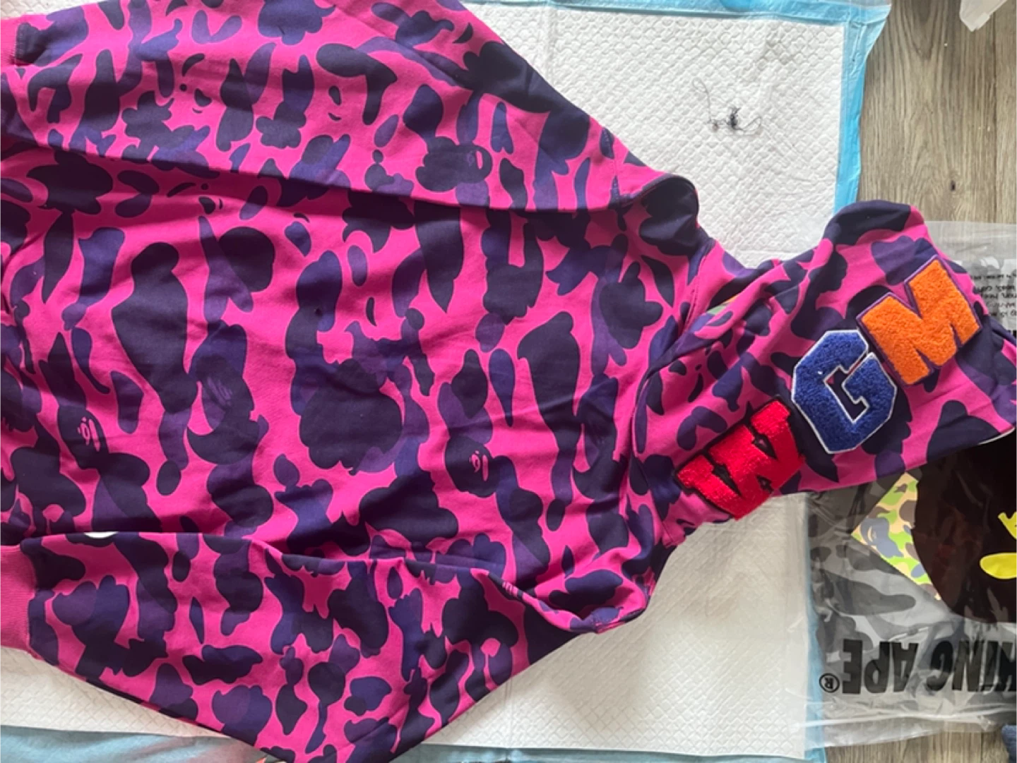 BAPE Shark Full Zip Hoodie Pink Camo - photo 4