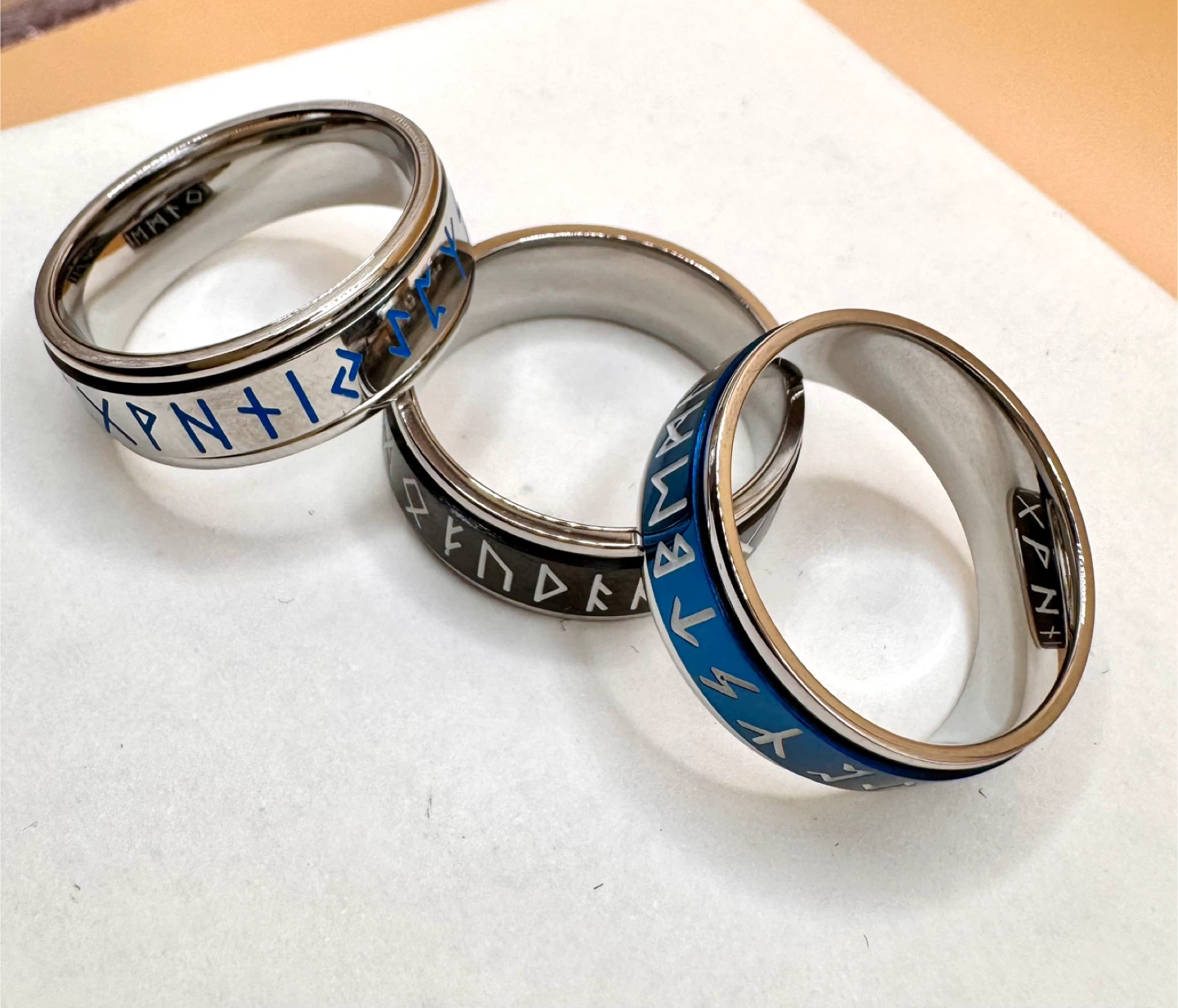 Stainless Steel Rune Spinner Rings - photo 3