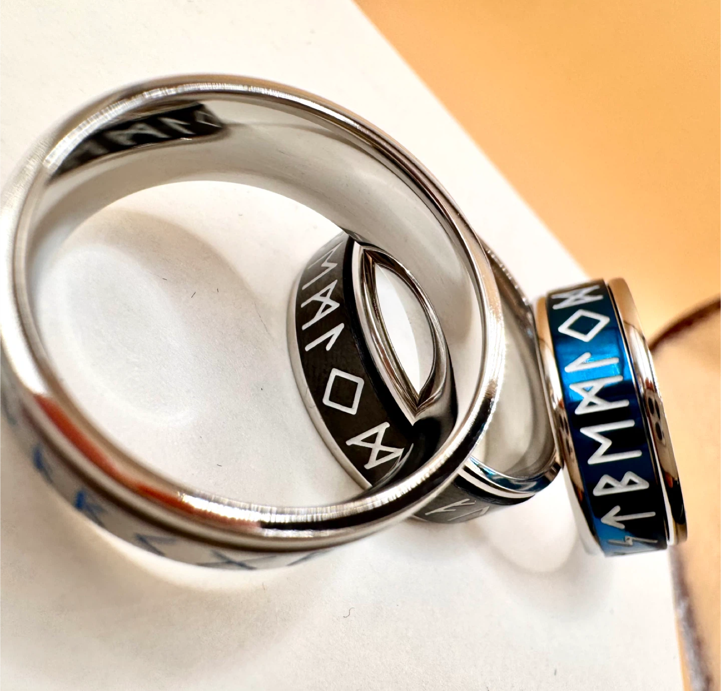 Stainless Steel Rune Spinner Rings - photo 4