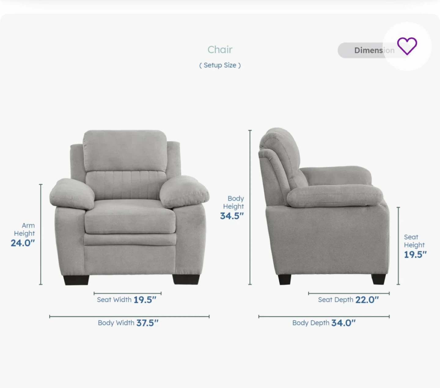 $150 | Comfortable Grey Armchair (Original $450) - photo 4