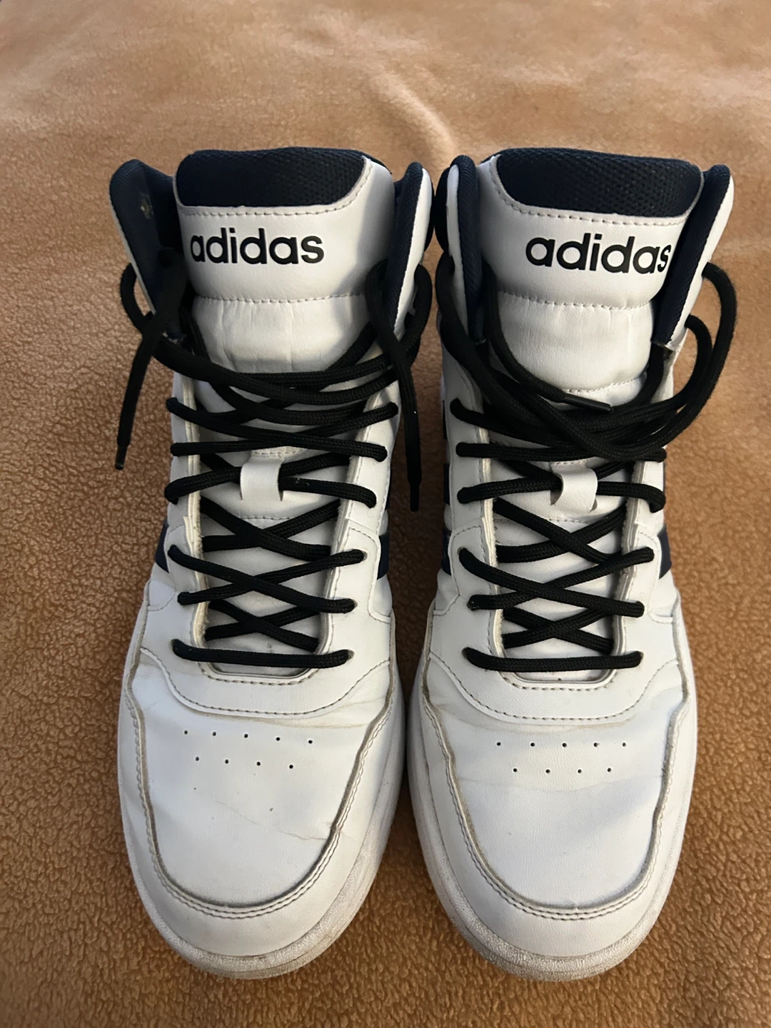 Adidas High Top Sneakers - White/Navy/Pink Size 9.5 - photo 4