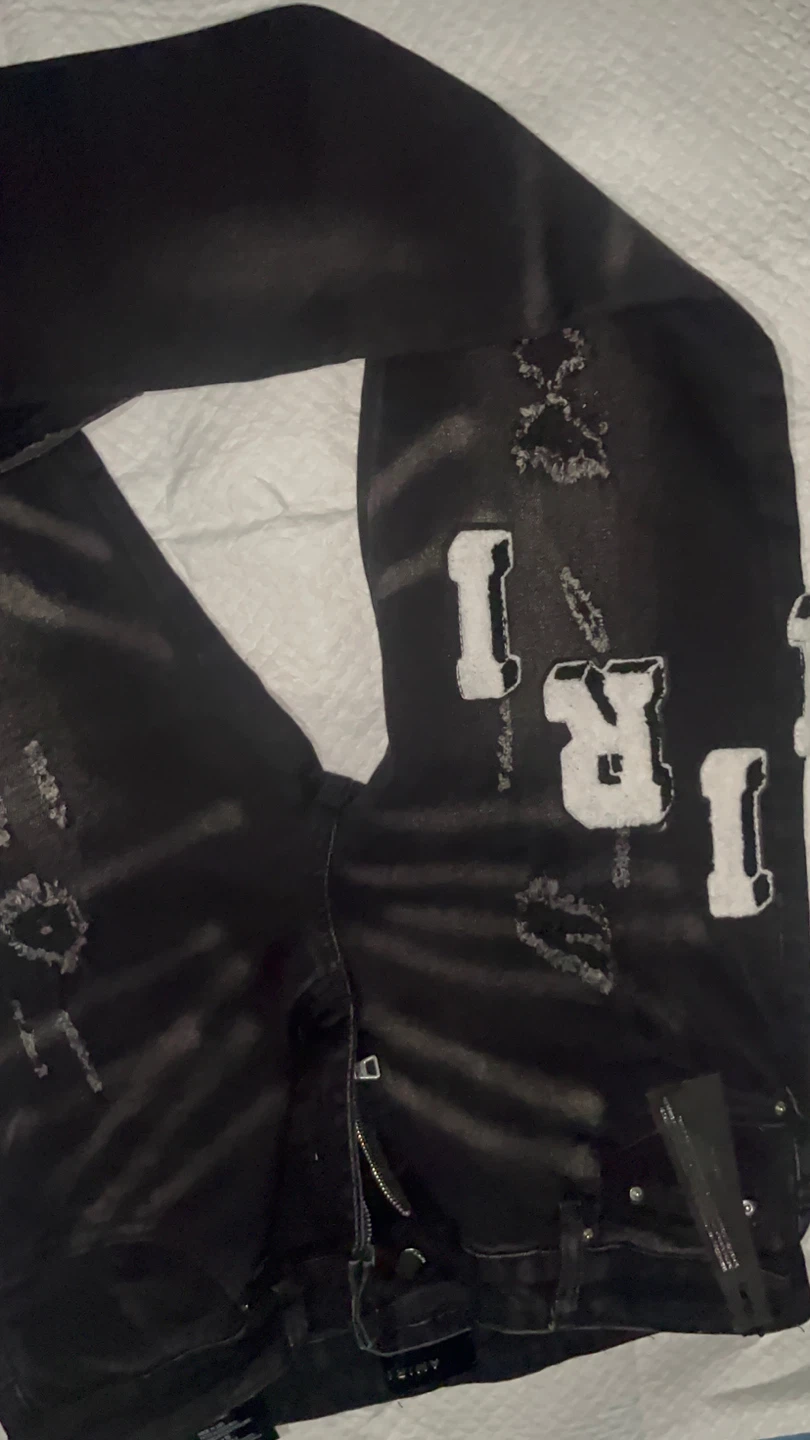 AMIRI Black Distressed Logo Jeans - photo 5