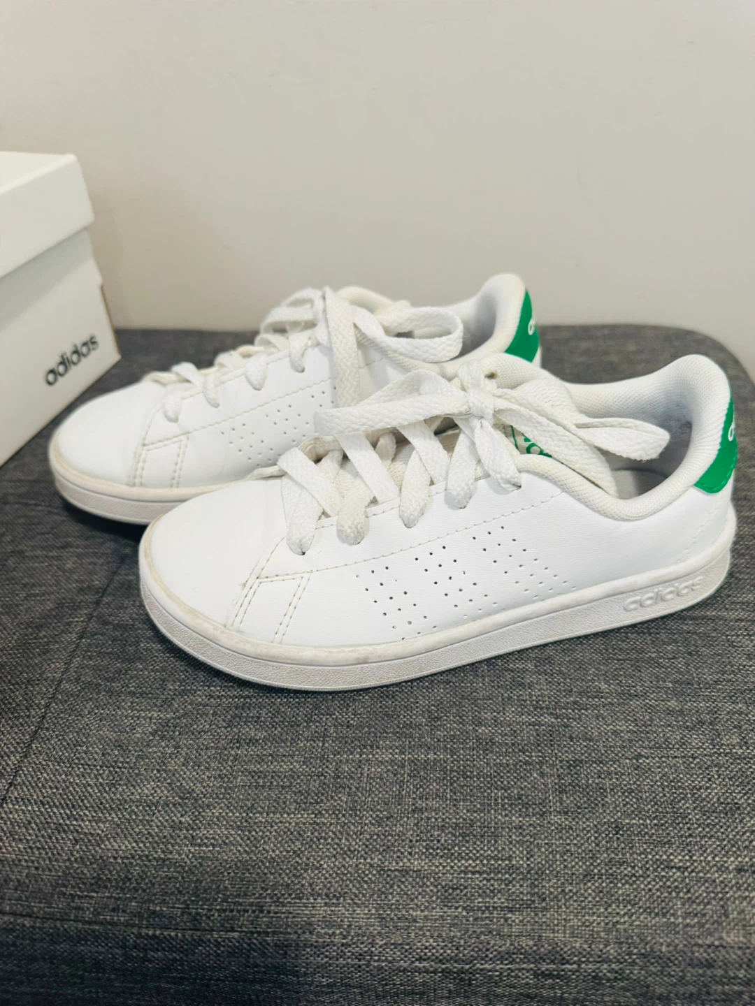Adidas Advantage K Tennis Shoes White/Green Size 11K