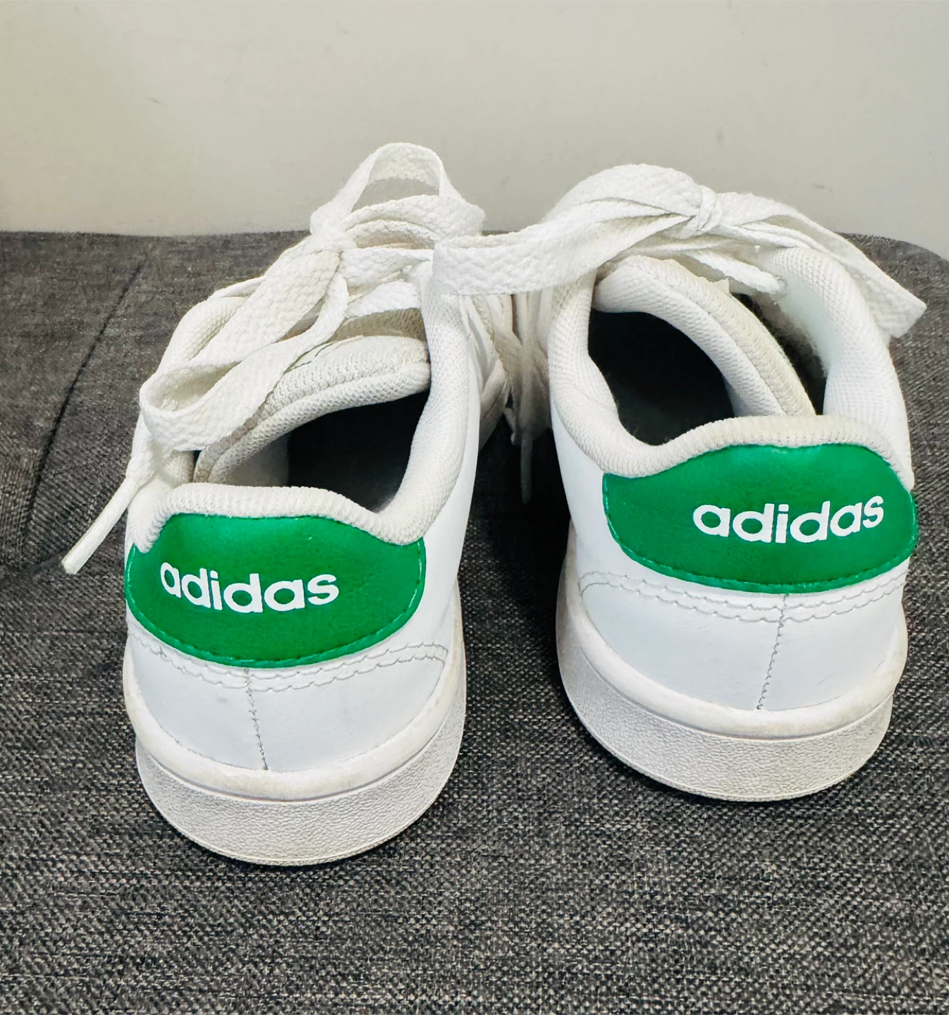 Adidas Advantage K Tennis Shoes White/Green Size 11K - photo 2