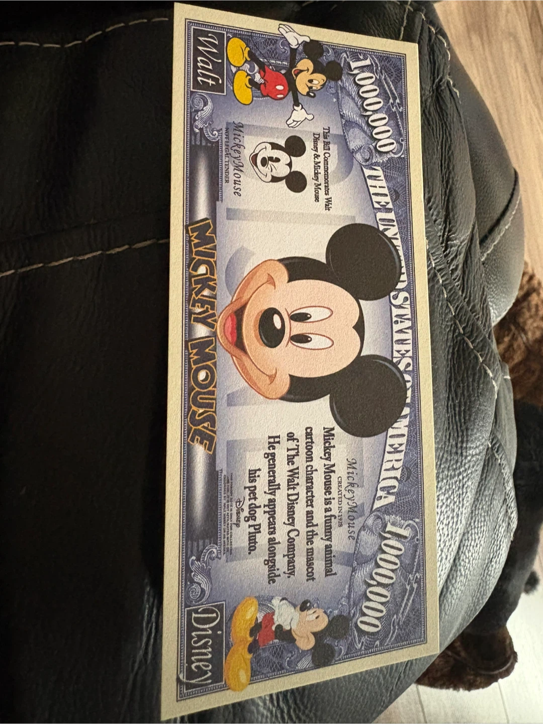 Mickey Mouse 1 Million Dollar Novelty Bill