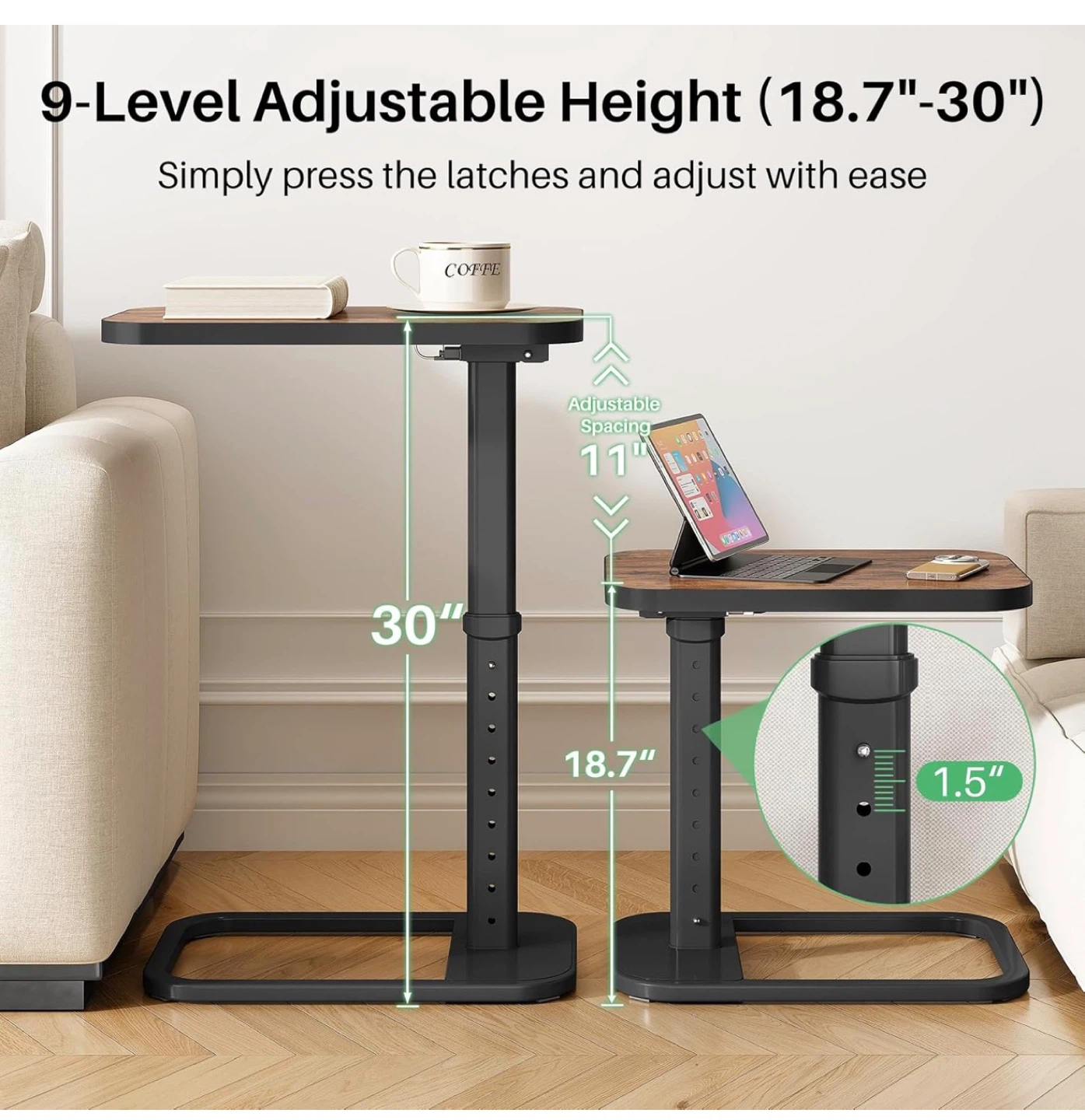 Adjustable Height Side Table - photo 4