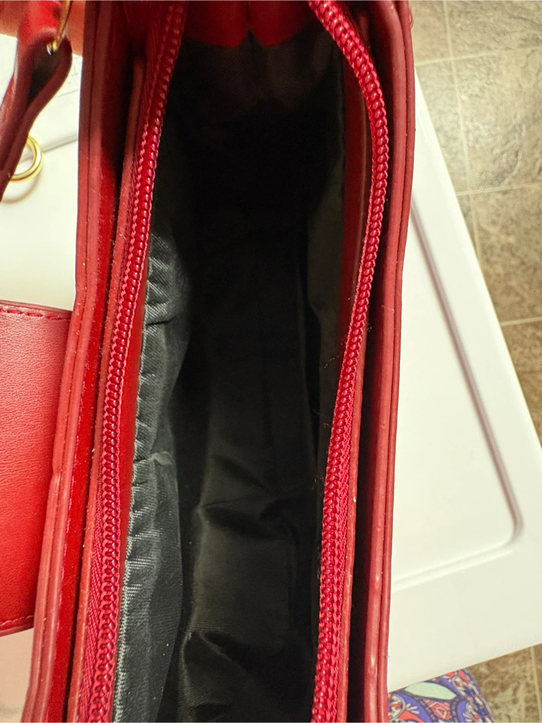 Red Crescent Shaped Handbag - photo 3