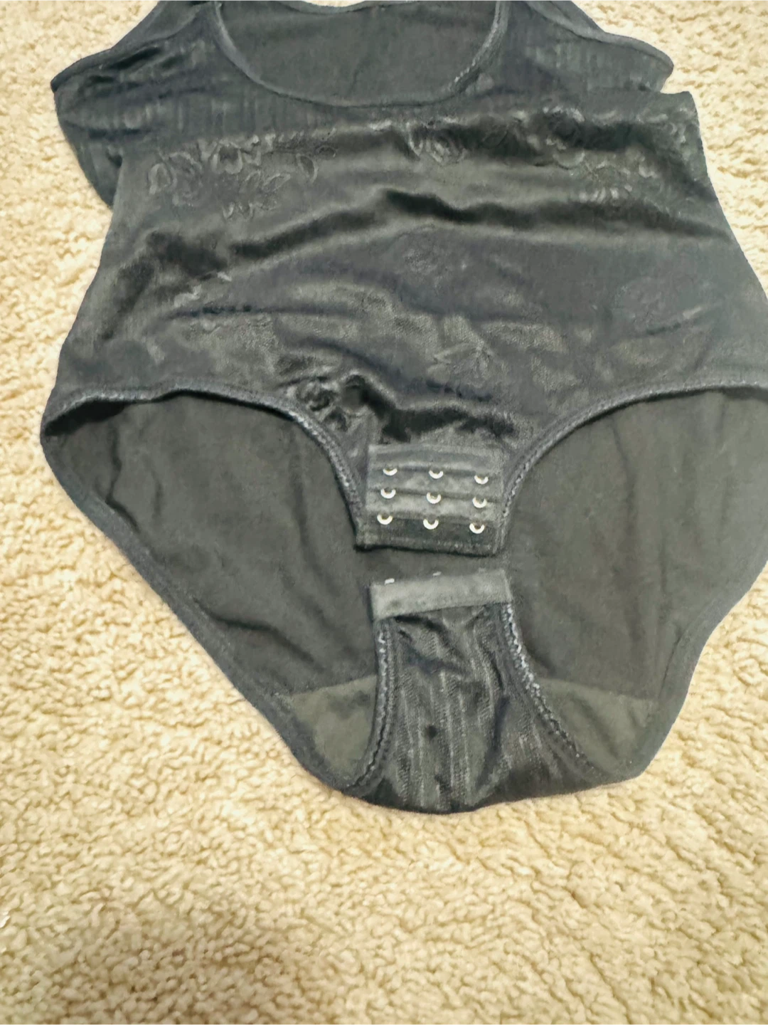 Black Bodysuit Shapewear with Floral Lace - photo 5
