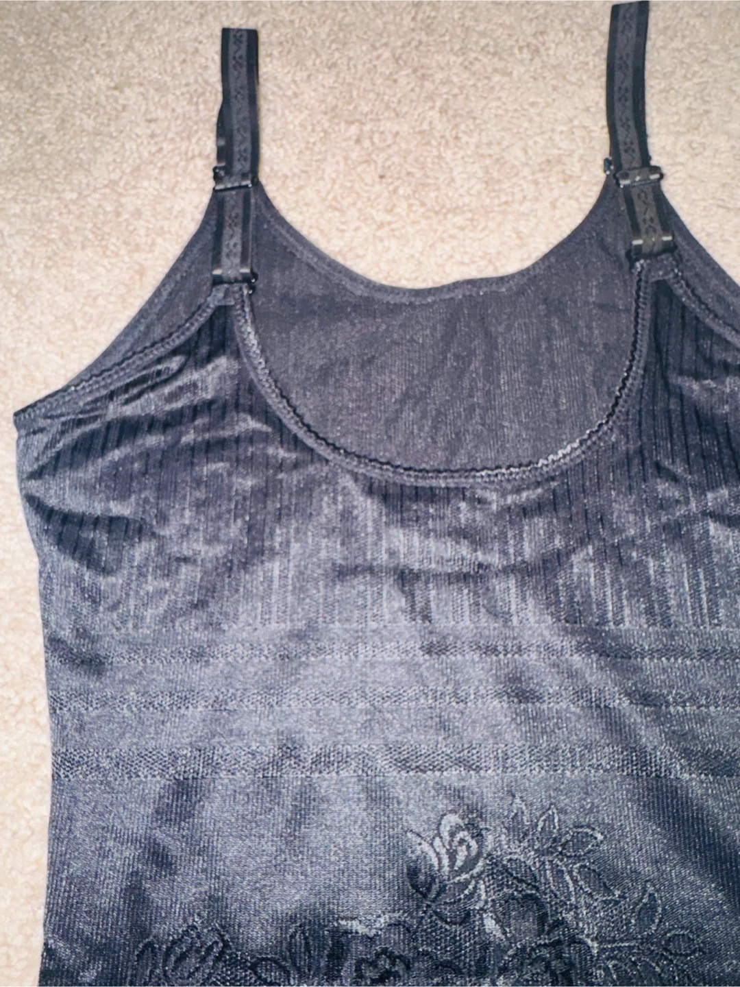 Black Bodysuit Shapewear with Floral Lace - photo 4