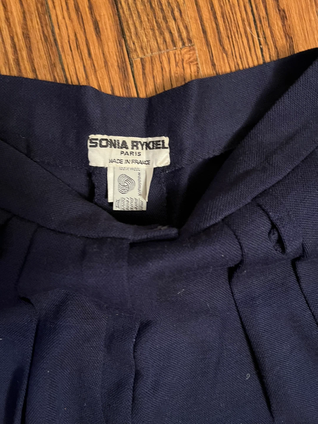 Sonia Rykiel Paris Navy Pleated Wide-Leg Trousers - photo 3