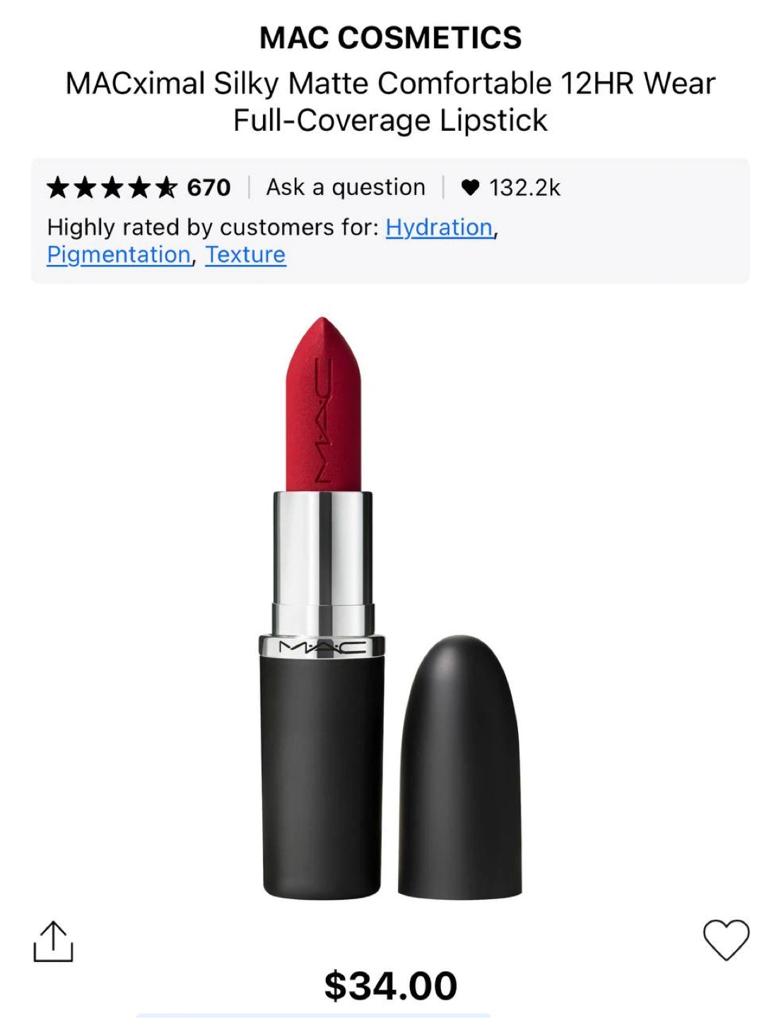 MAC MACximal Silky Matte Lipstick ( Ruby Woo) - photo 5