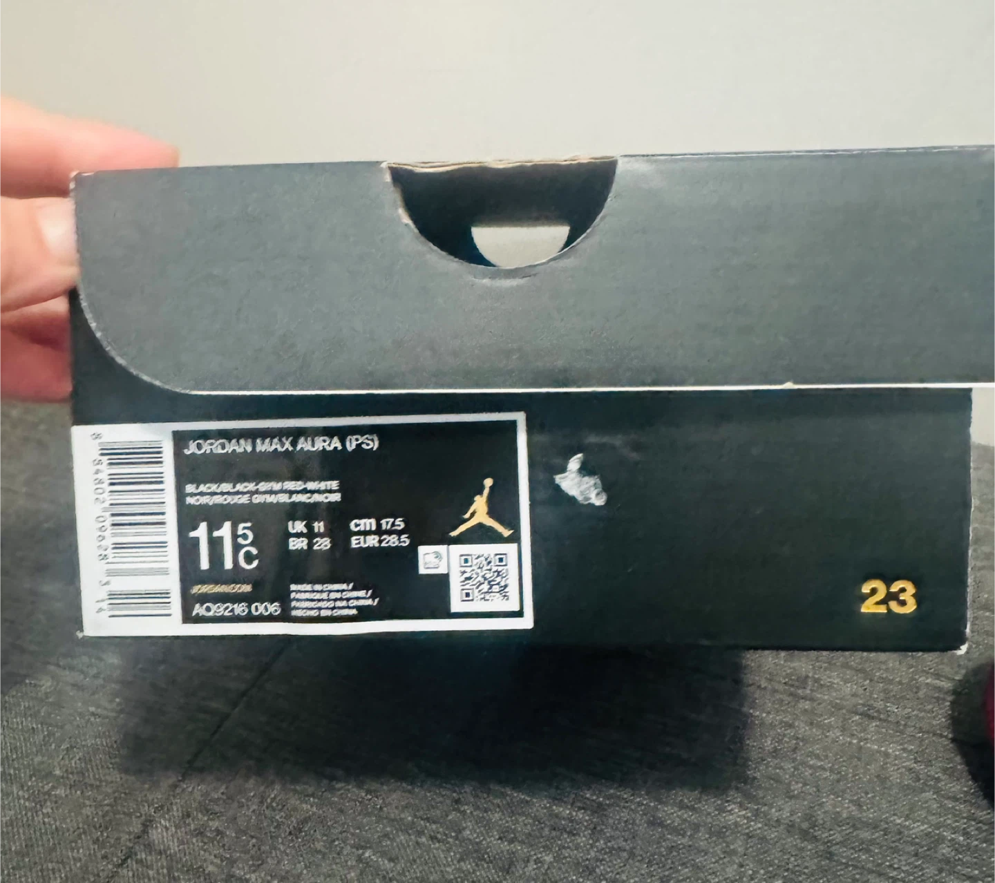 Jordan Max Aura (PS) Black/Red/White Sneakers - photo 4