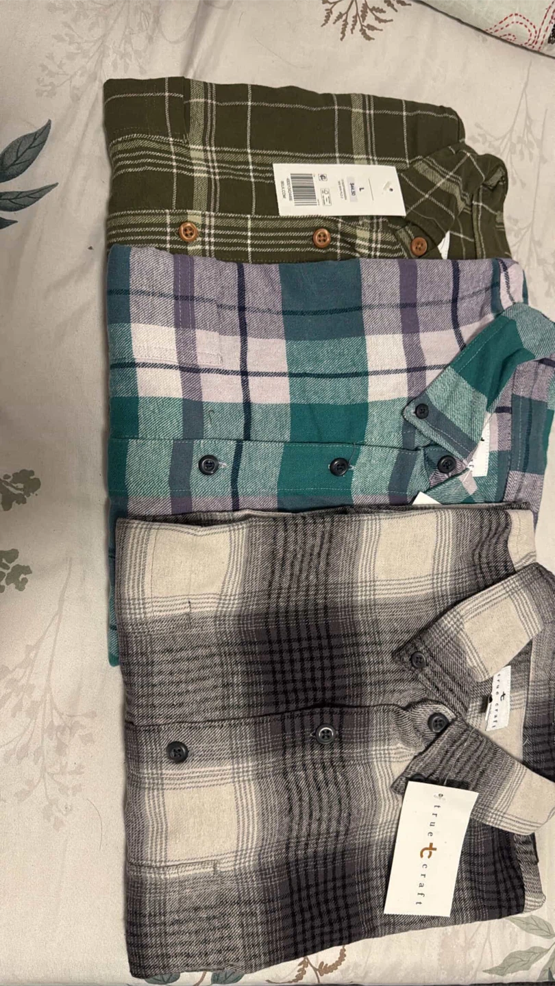 True Craft Plaid Flannel Shirts (3 Pack)