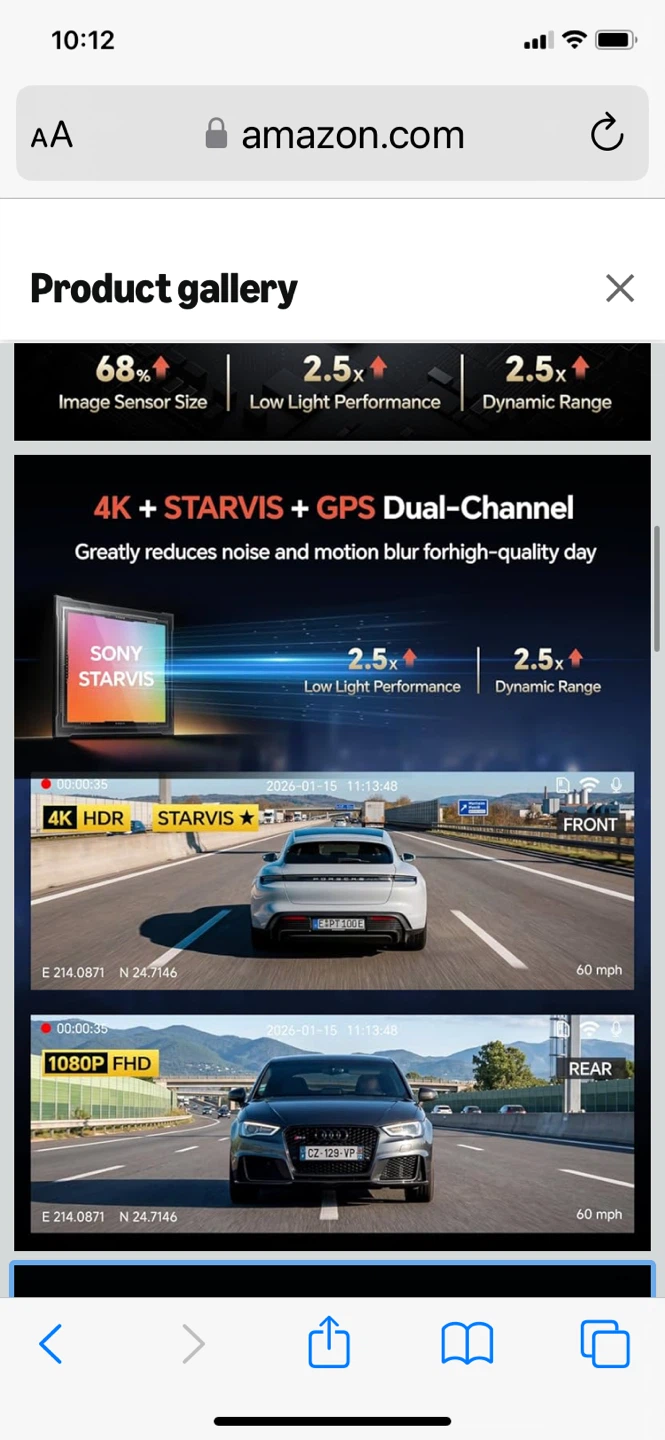 Big Sale- Advanced Dash Cam built in GPS WiFi Sony STARVIS 128GB - photo 2