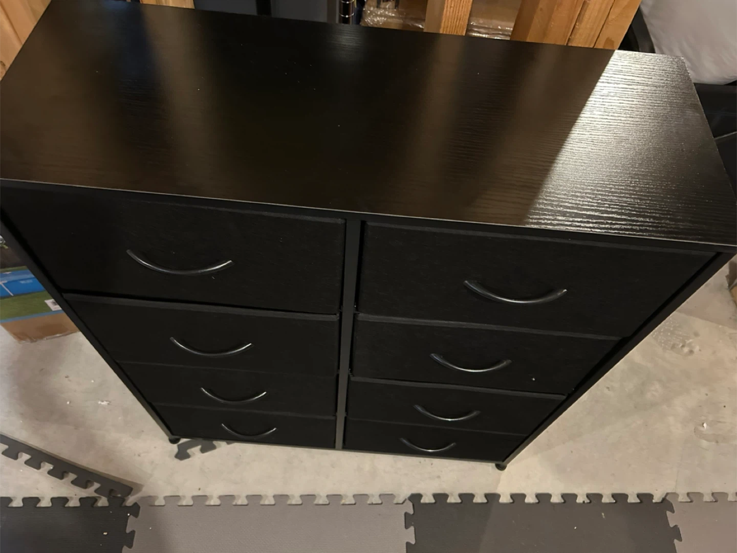Black 8-Drawer Dresser (Fabric)