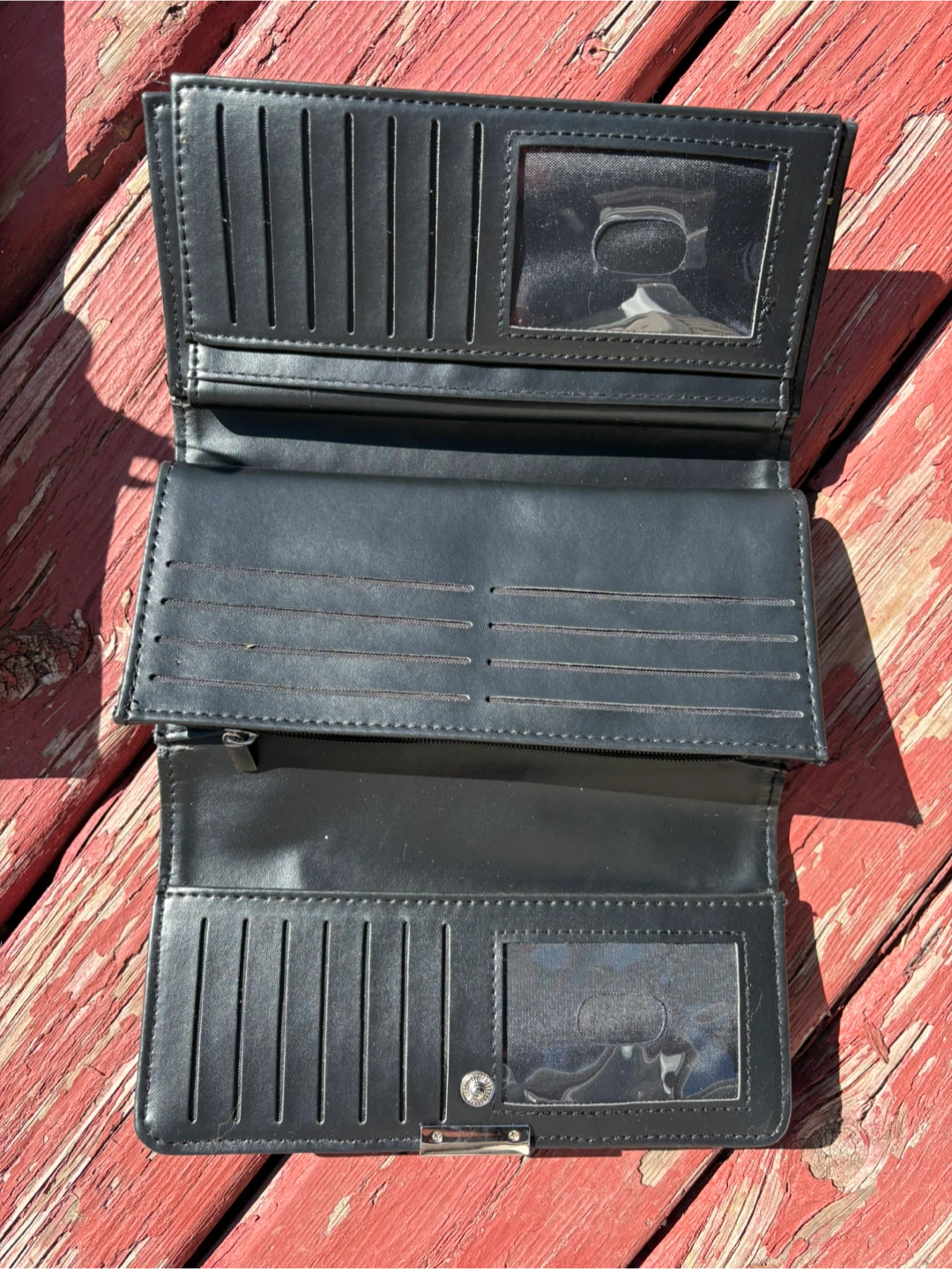Black and Tan Wallet Set with Snake Print Accent - photo 4