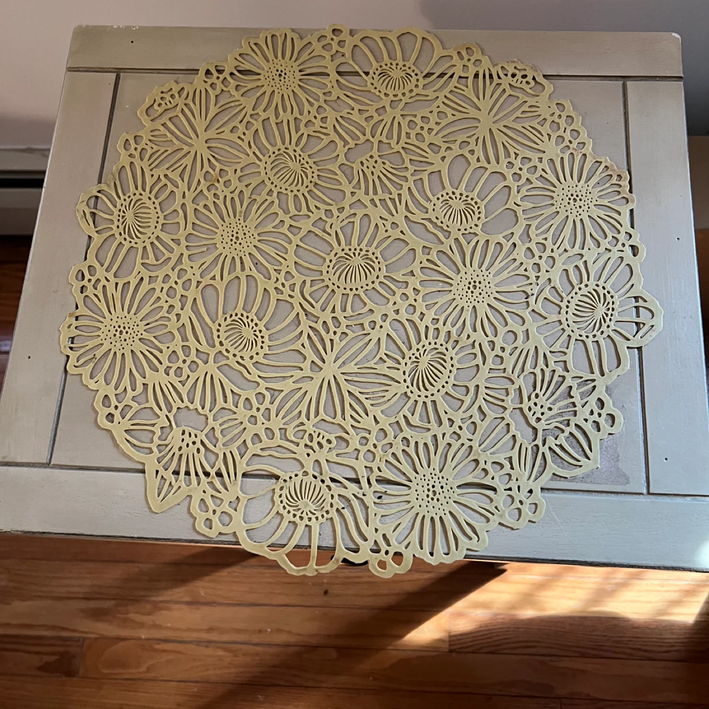 Cream Side Table with Drawer - photo 4