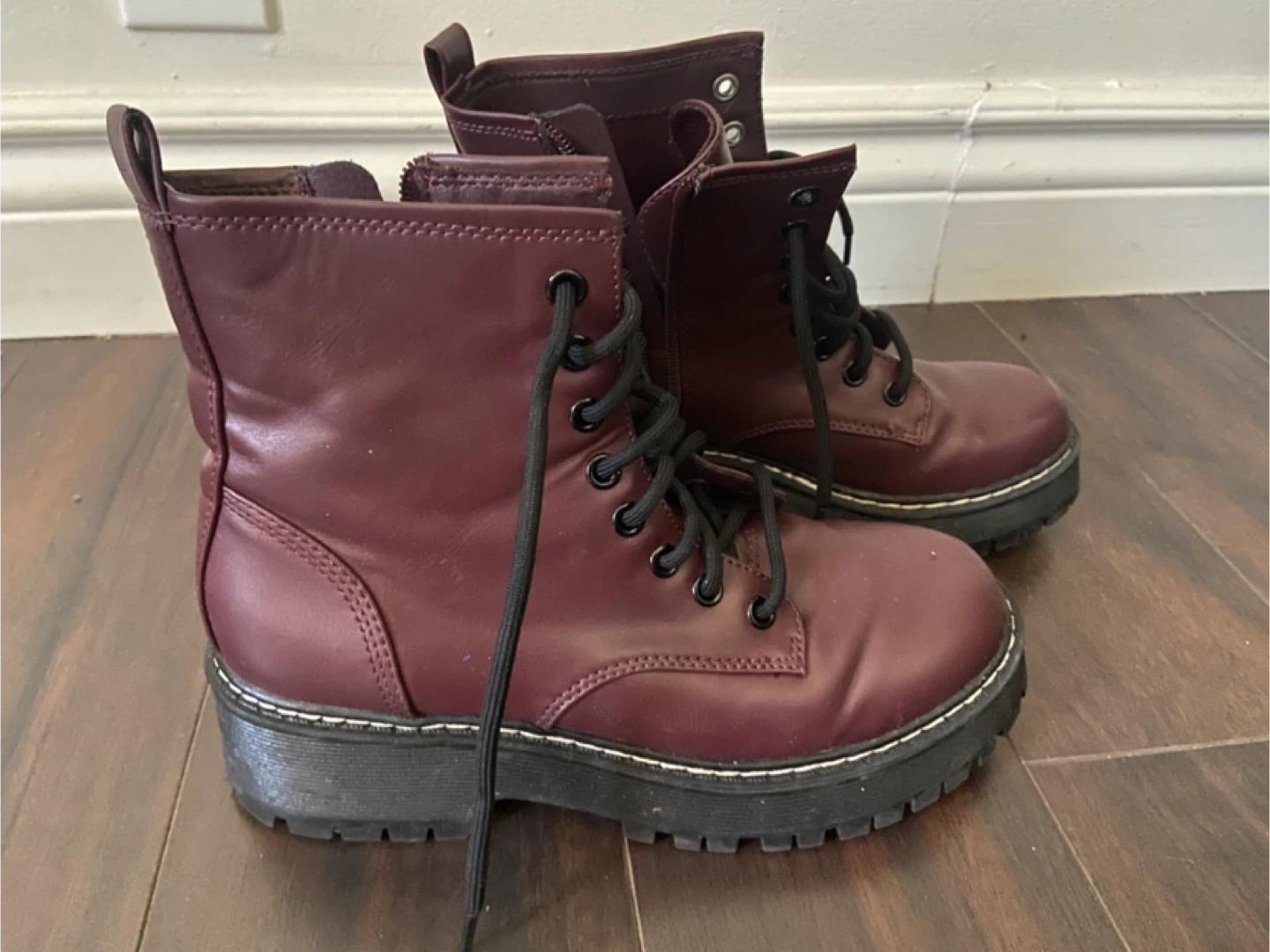 Time and Tru Memory Foam Combat Boots - Size 6 - photo 3