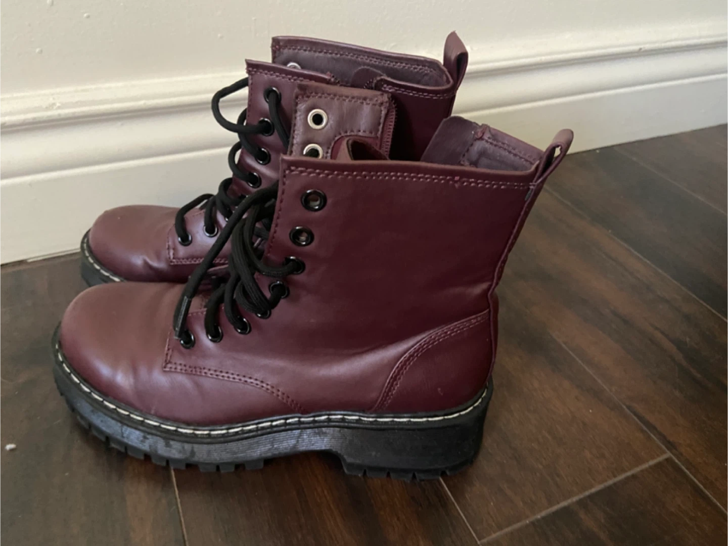 Time and Tru Memory Foam Combat Boots - Size 6