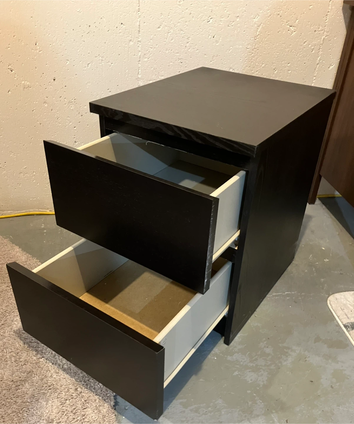Black 2-Drawer side table